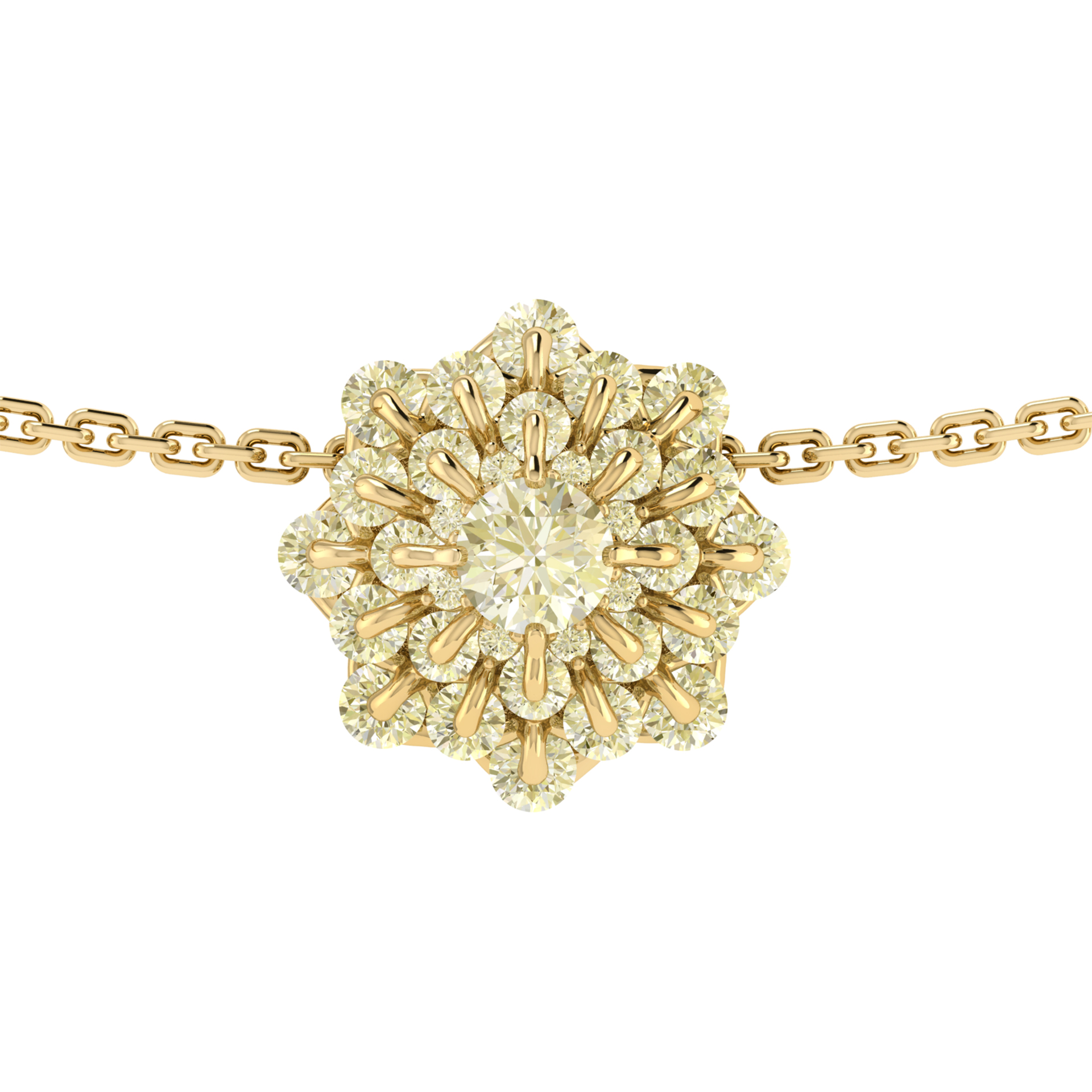 Pendant collection Waltz of Snowflakes, MOISEIKIN, Diamond, 18K Yellow Gold | Photo 1