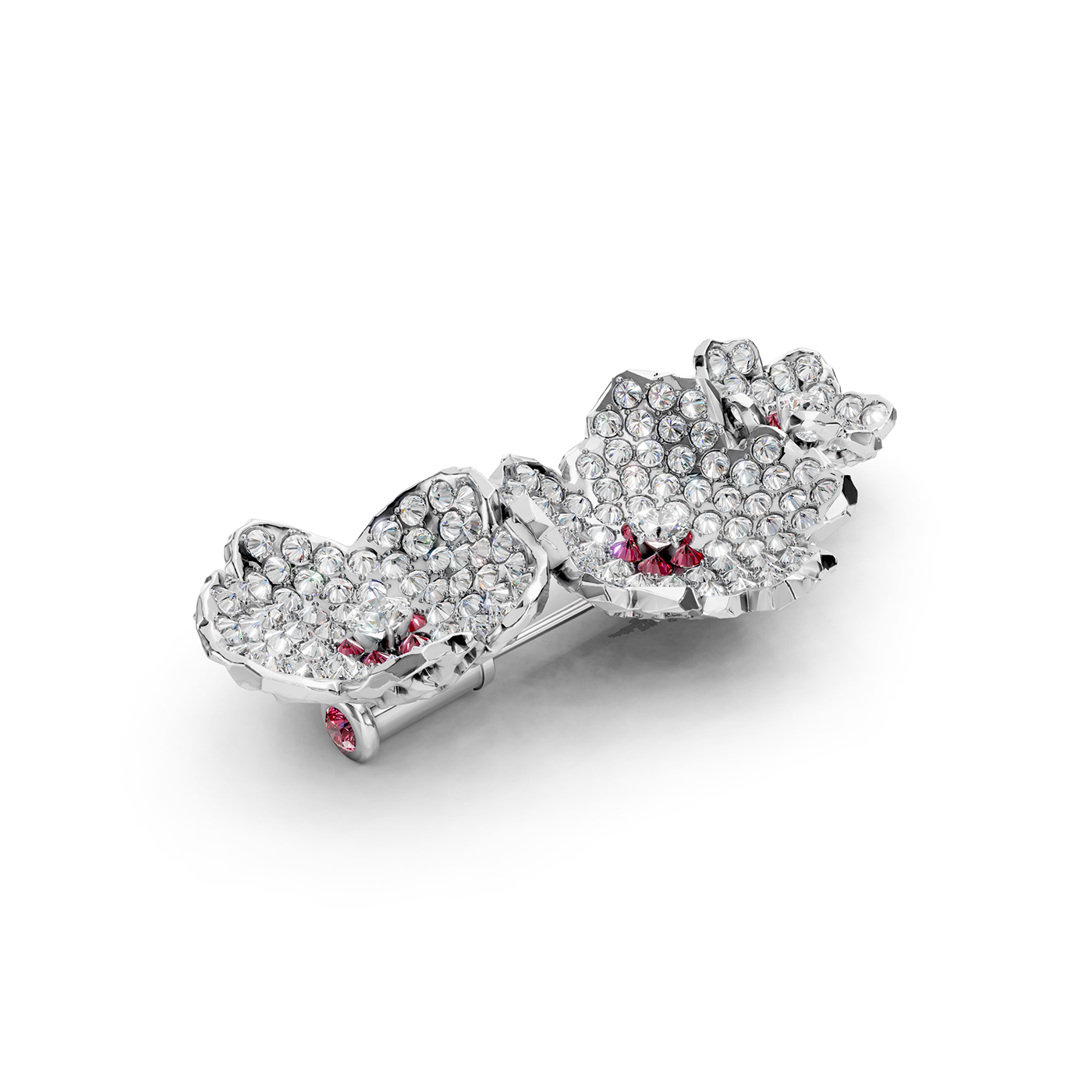 Brooch collection Almond Blossom, Diamond, Ruby, 18K White Gold | Photo 5