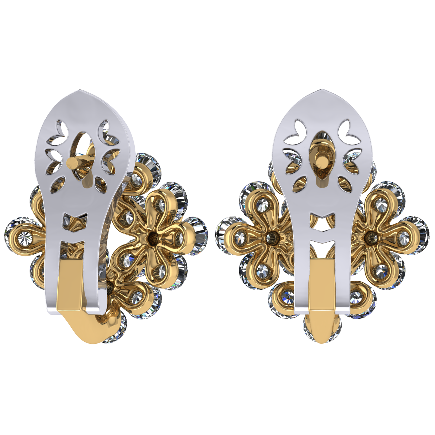 Earrings «Tsvetodelika», collection Waltz of Flowers, MOISEIKIN, Diamond, 18K Gold | Photo 2