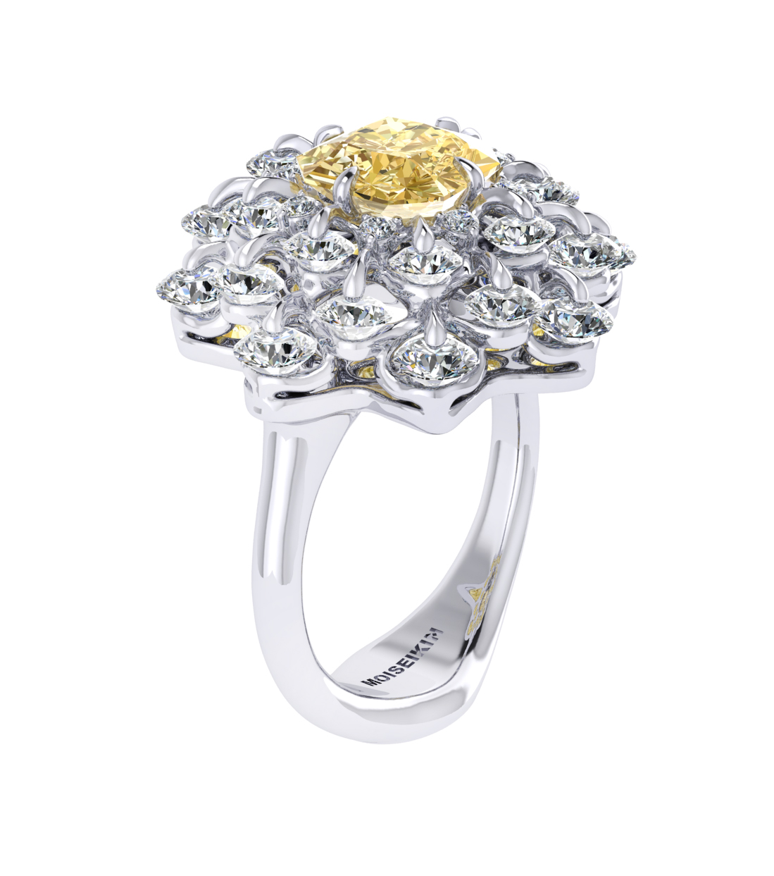 Ring «The frame without the central stone», collection Ball of Colours, MOISEIKIN, Yellow Diamond, Yellow Diamond | Photo 1
