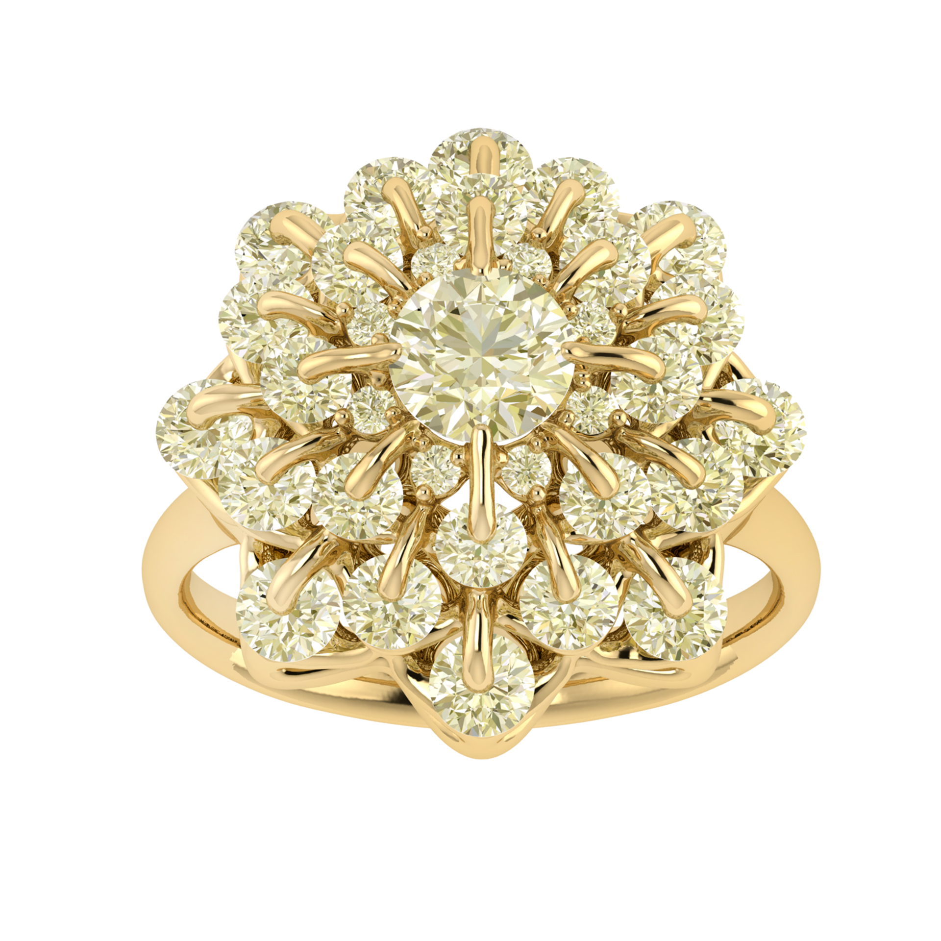 Ring collection Waltz of Snowflakes, MOISEIKIN, Diamond, 18K Yellow Gold | Photo 2