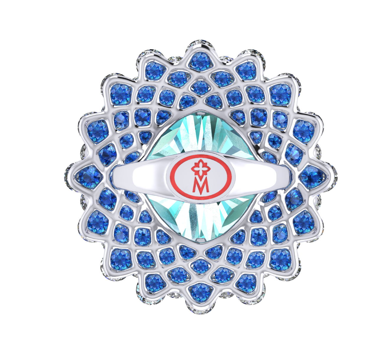 Ring 'The frame without the central stone', collection Ball of Colours, Paraiba tourmaline, Diamond | Photo 5