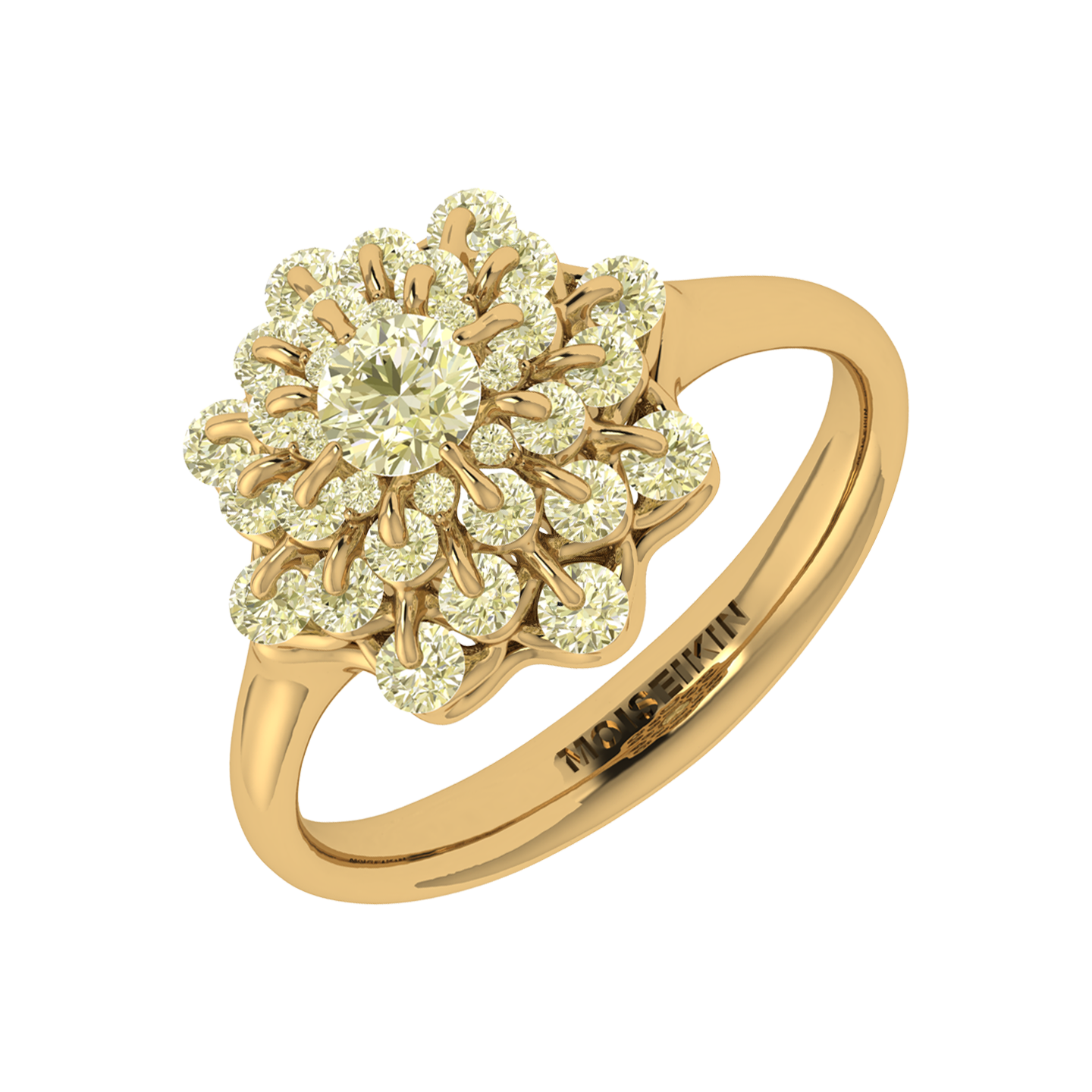 Ring collection Waltz of Snowflakes, MOISEIKIN, Diamond, 18K Yellow Gold | Photo 1