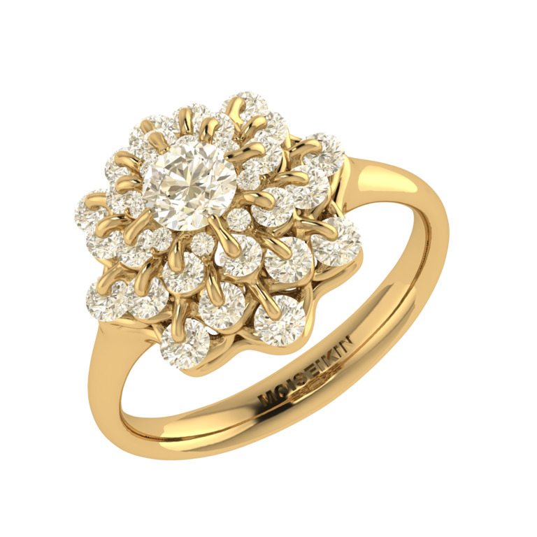 Ring collection Waltz of Snowflakes, MOISEIKIN, Diamond, 18K Yellow Gold | Photo 1