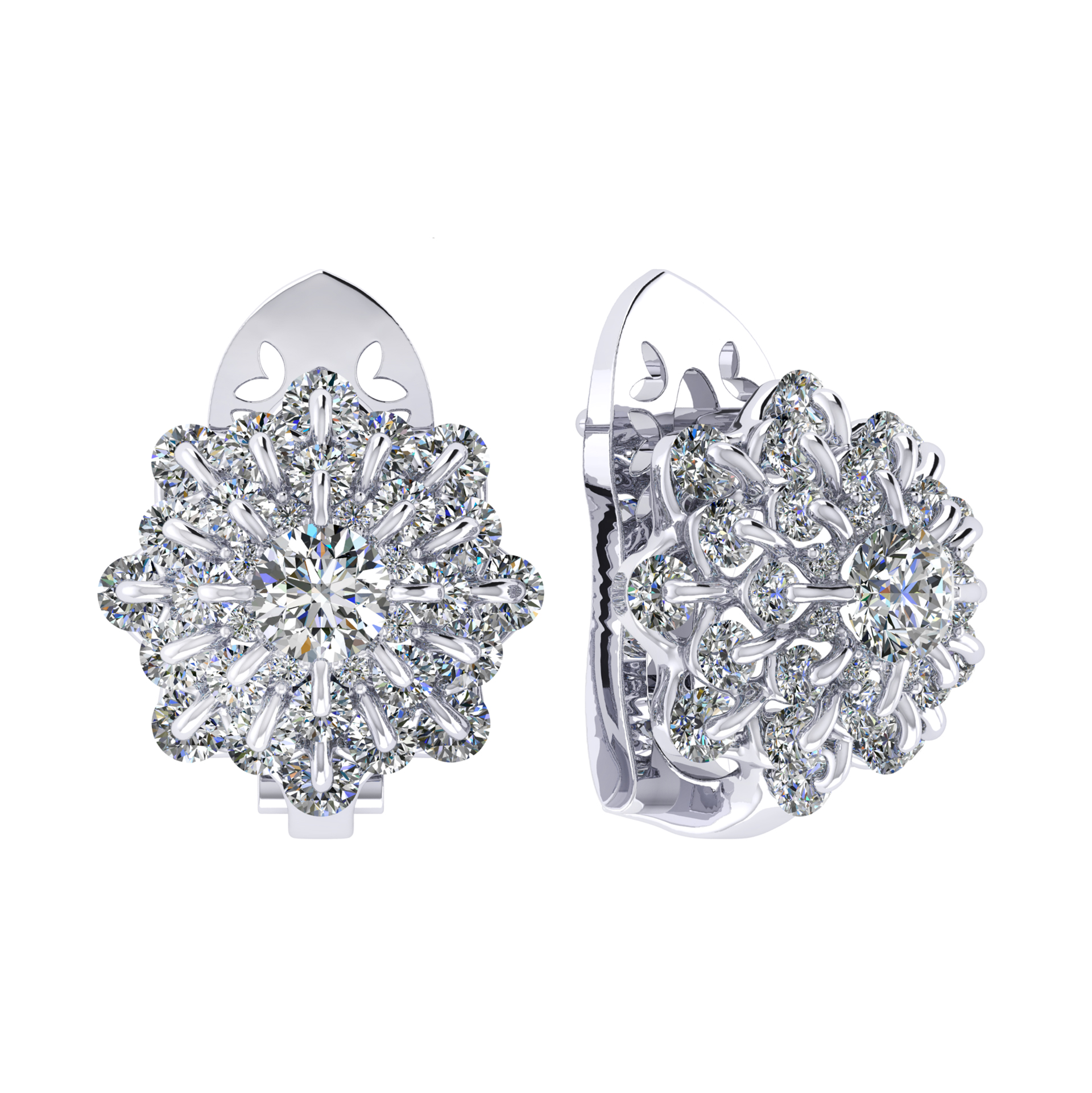 Earrings collection Waltz of Snowflakes, MOISEIKIN, Diamonds, 18K White Gold | Photo 1