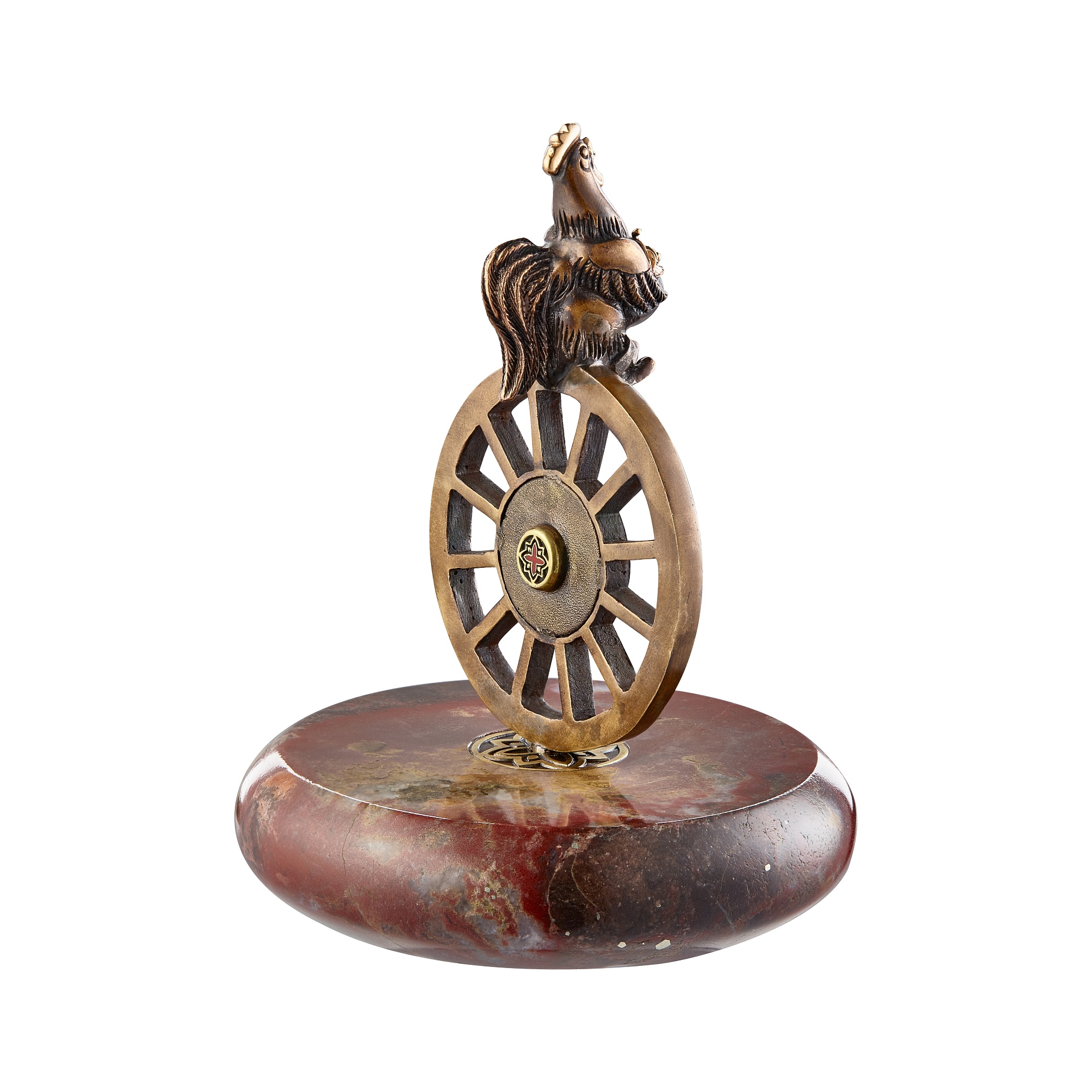 Sculpture / Figurine « Wheel of Fortune», collection Symbol of the Year, MOISEIKIN, Jasper, Bronze | Photo 4