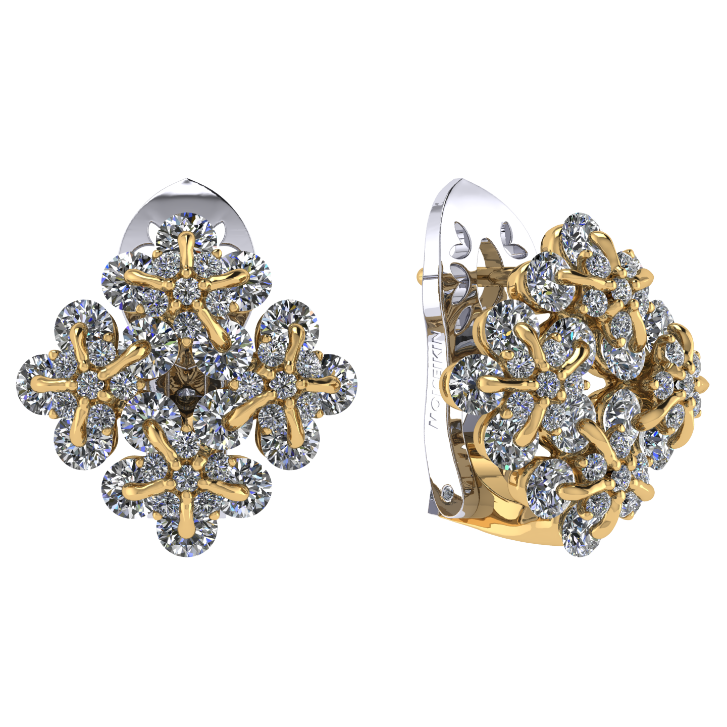 Earrings «Forget-me-nots», collection Waltz of Flowers, MOISEIKIN, Diamond, 18K Gold | Photo 1