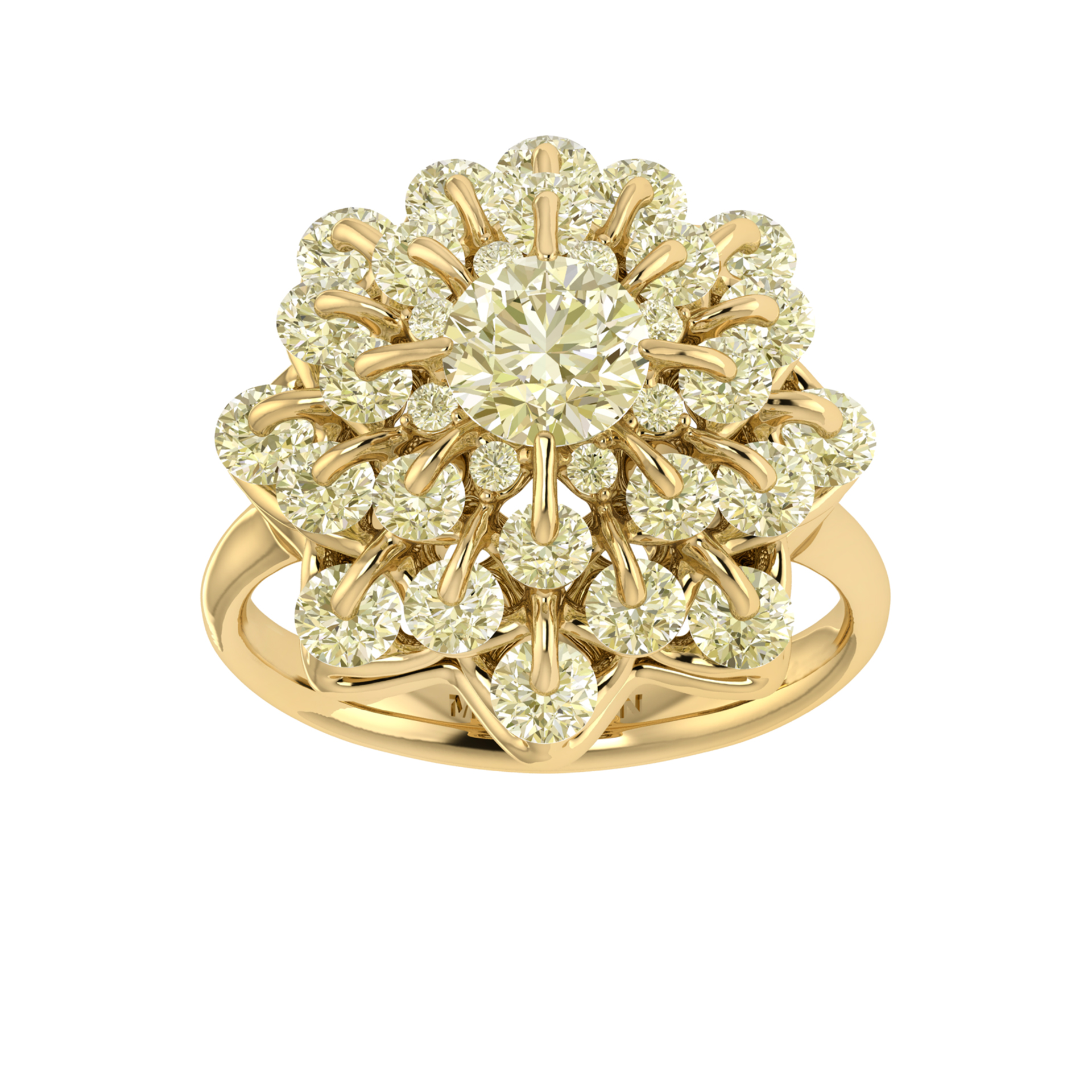 Ring collection Waltz of Snowflakes, MOISEIKIN, Diamond, 18K Yellow Gold | Photo 2