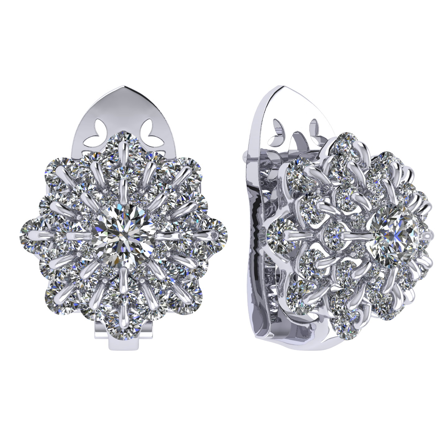 Earrings collection Waltz of Snowflakes, MOISEIKIN, Diamond, 18K White Gold | Photo 1