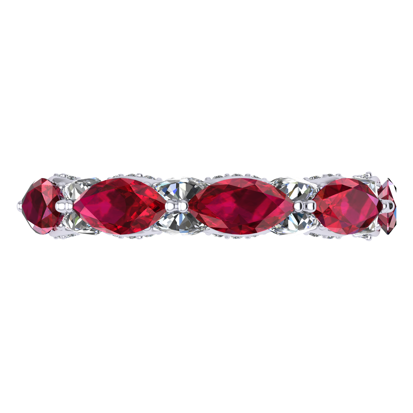 Ring collection Harmony of water, MOISEIKIN, Diamond, Ruby, 18K White Gold | Photo 3