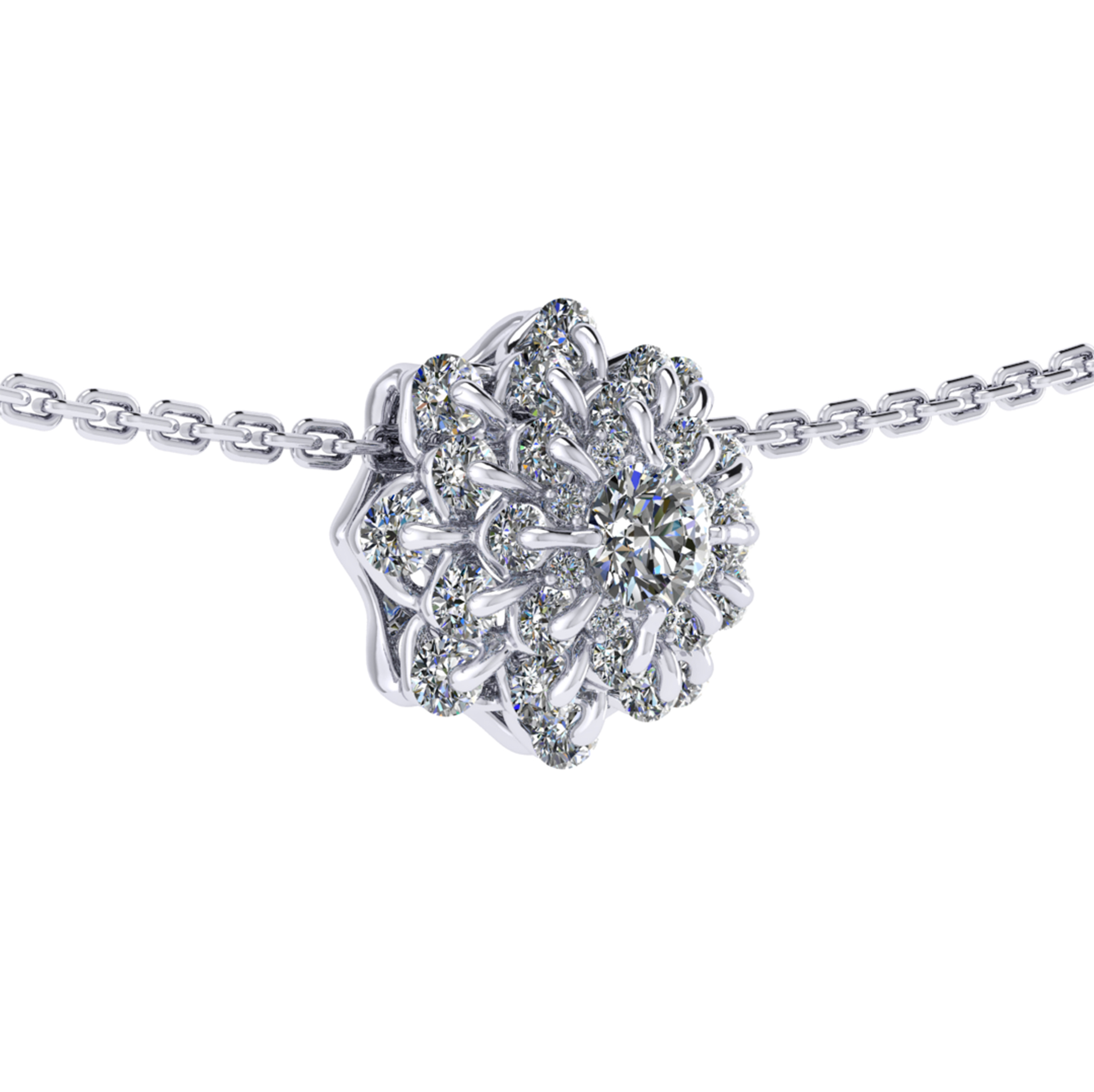 Pendant collection Waltz of Snowflakes, MOISEIKIN, Diamond, 18K White Gold | Photo 2