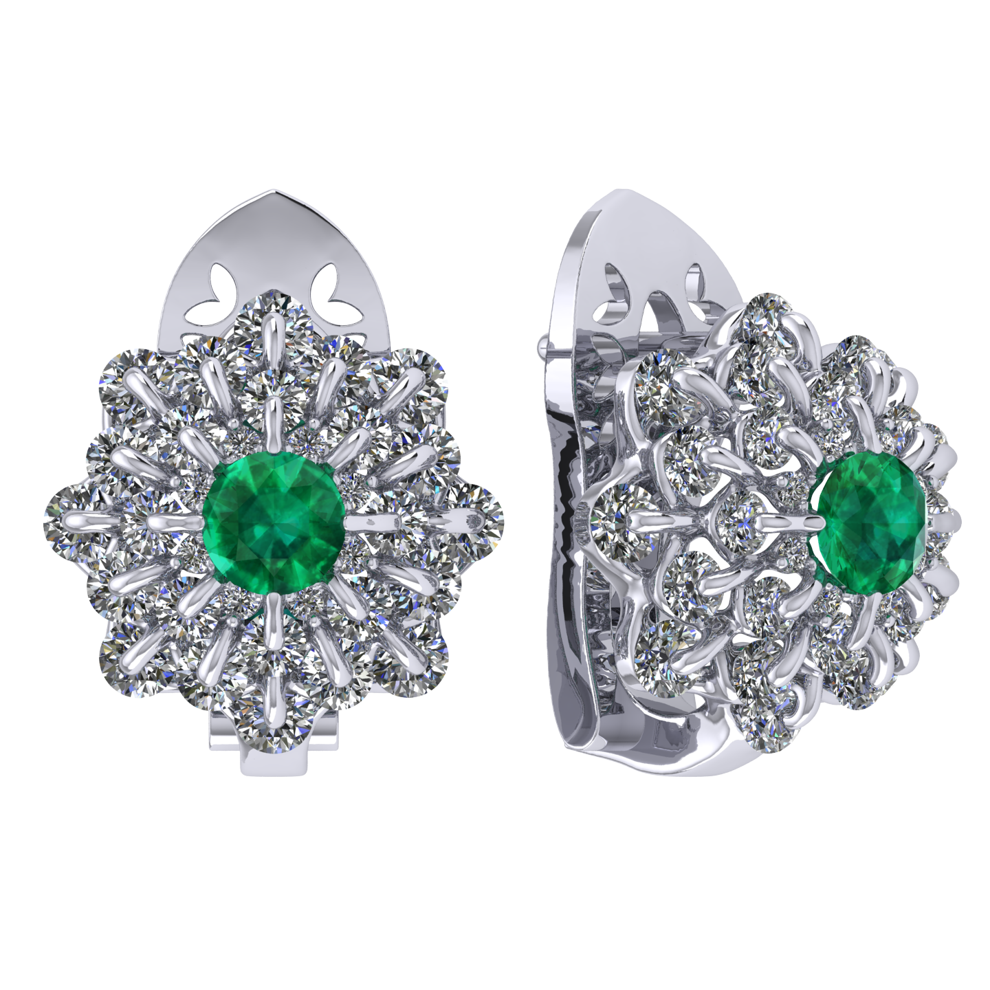 Earrings collection Ball of Colours, MOISEIKIN, Emeralds, Diamonds, 18K White Gold | Photo 1