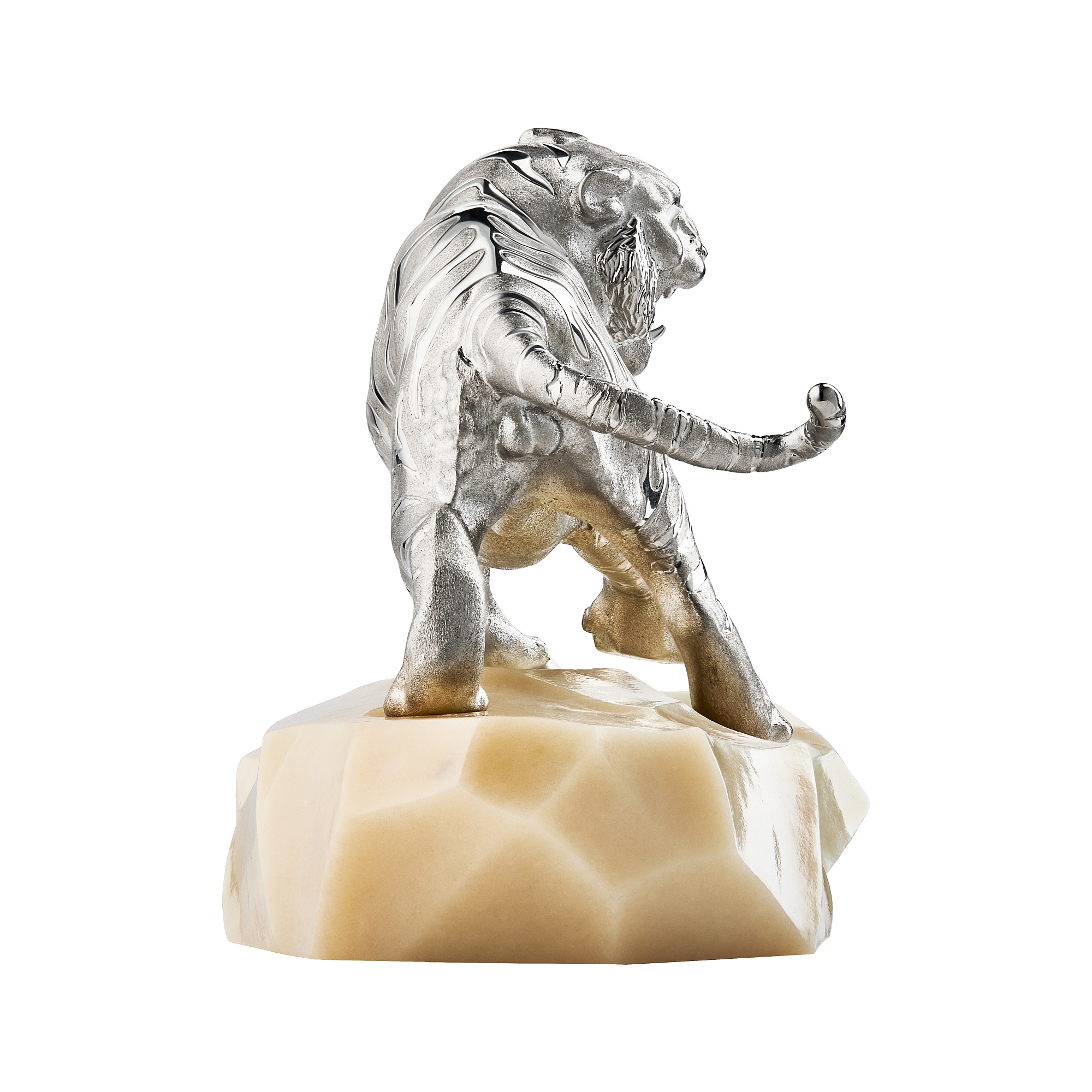 Interior Accessory  «Tiger», MOISEIKIN, White Diamonds, Nephrite, SV925 Silver | Photo 4