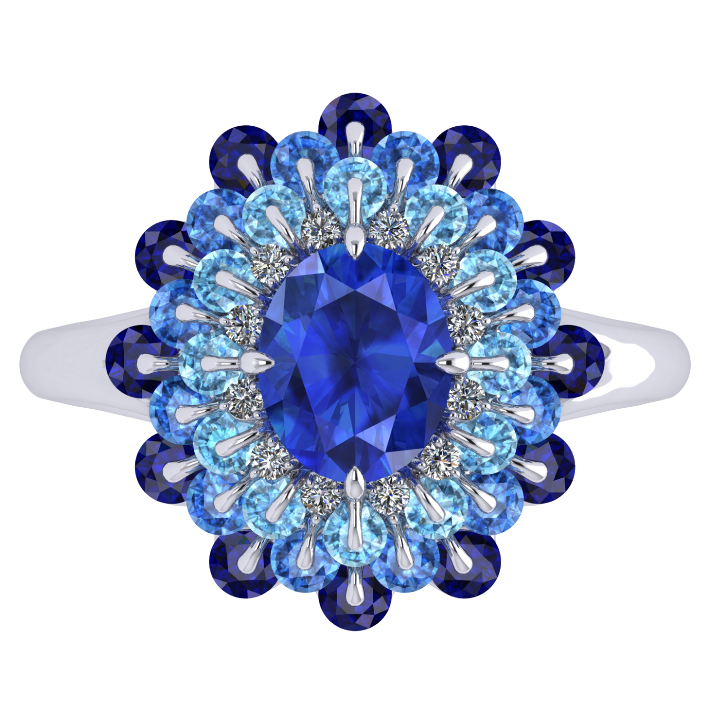 Ring 'The frame without the central stone', collection Ball of Colours, Sapphire, Diamond | Photo 2