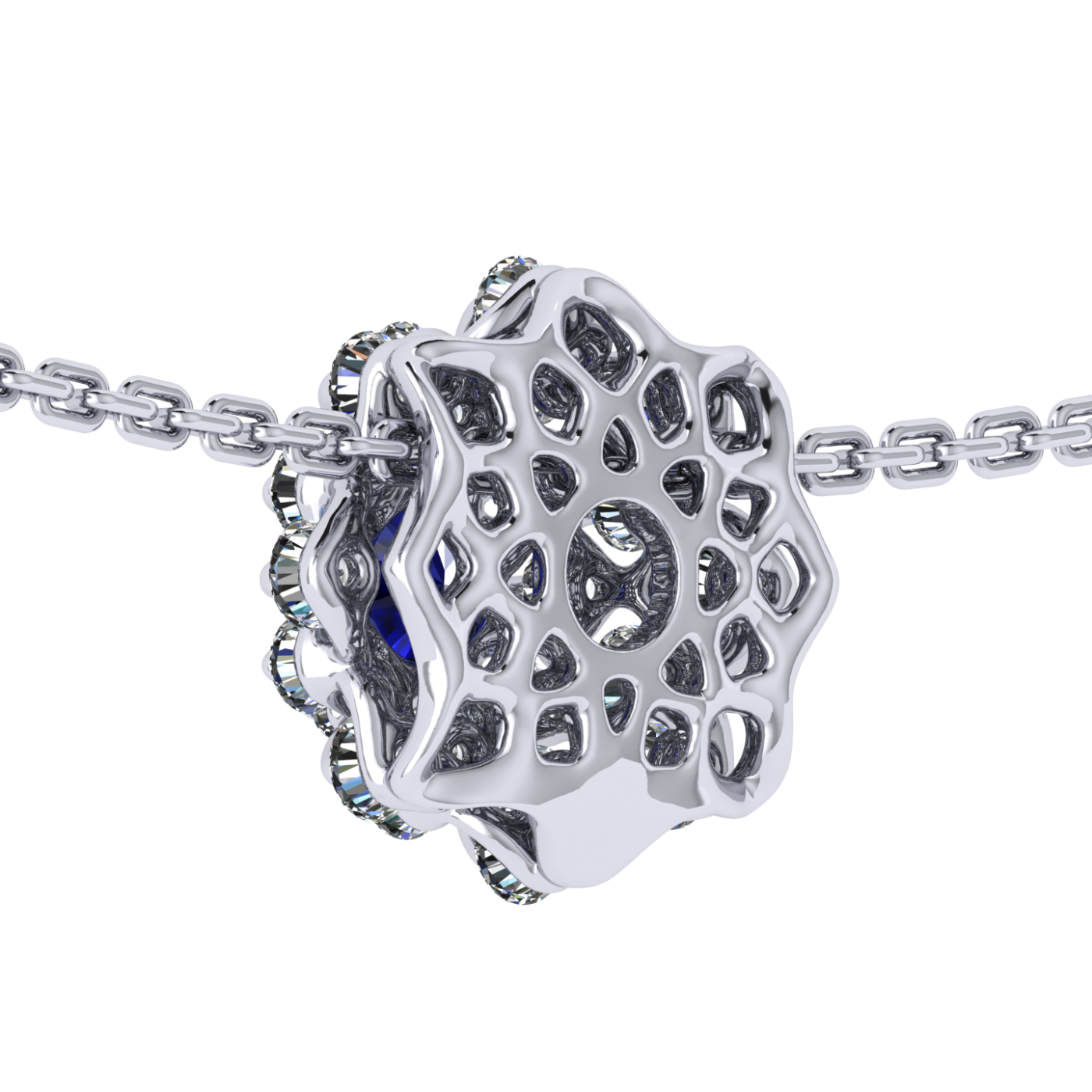 Pendant collection Ball of Colours, MOISEIKIN, Sapphire, Diamonds, 18K White Gold | Photo 3