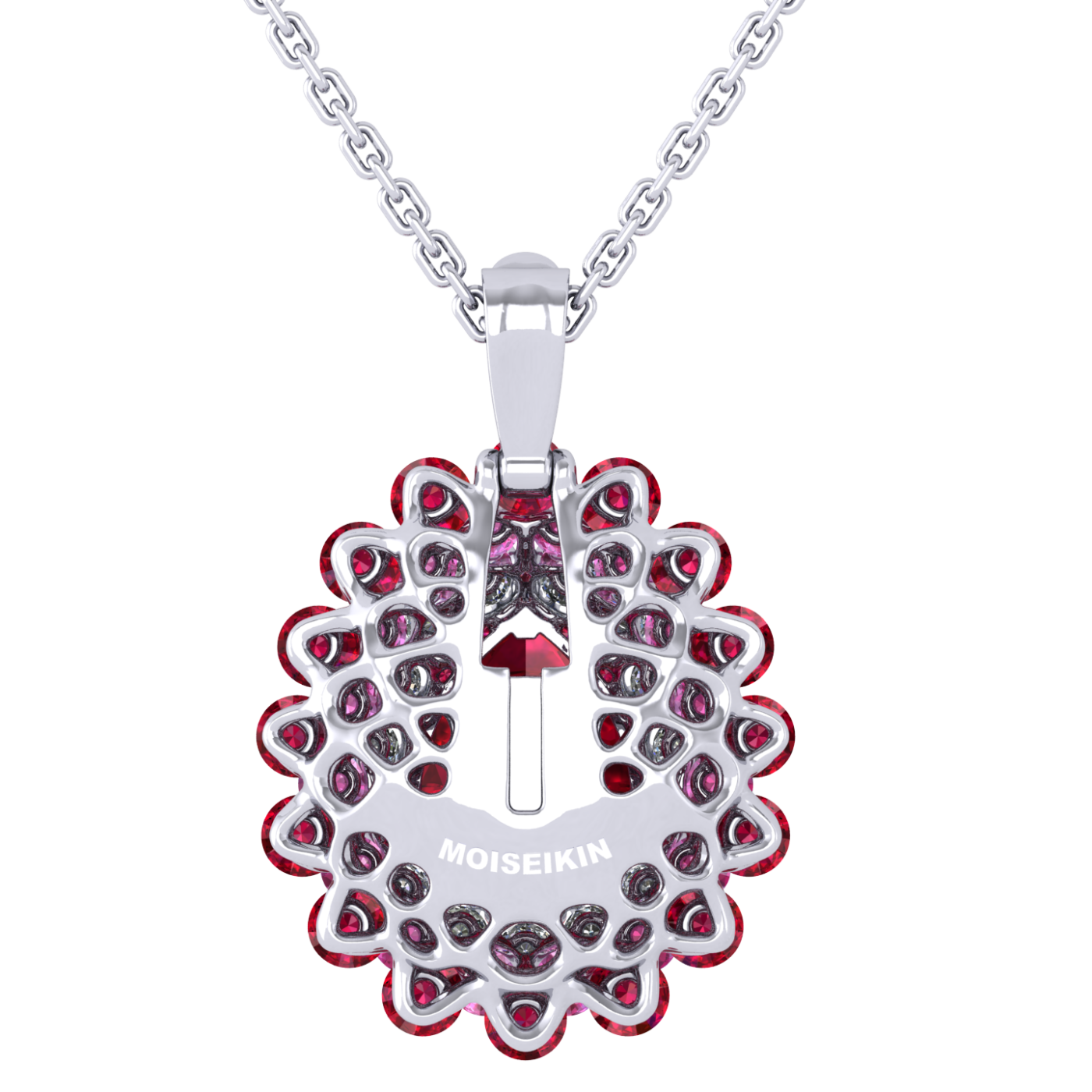 Ring Ruby, Diamond, Sapphire, 18K White Gold | Photo 4
