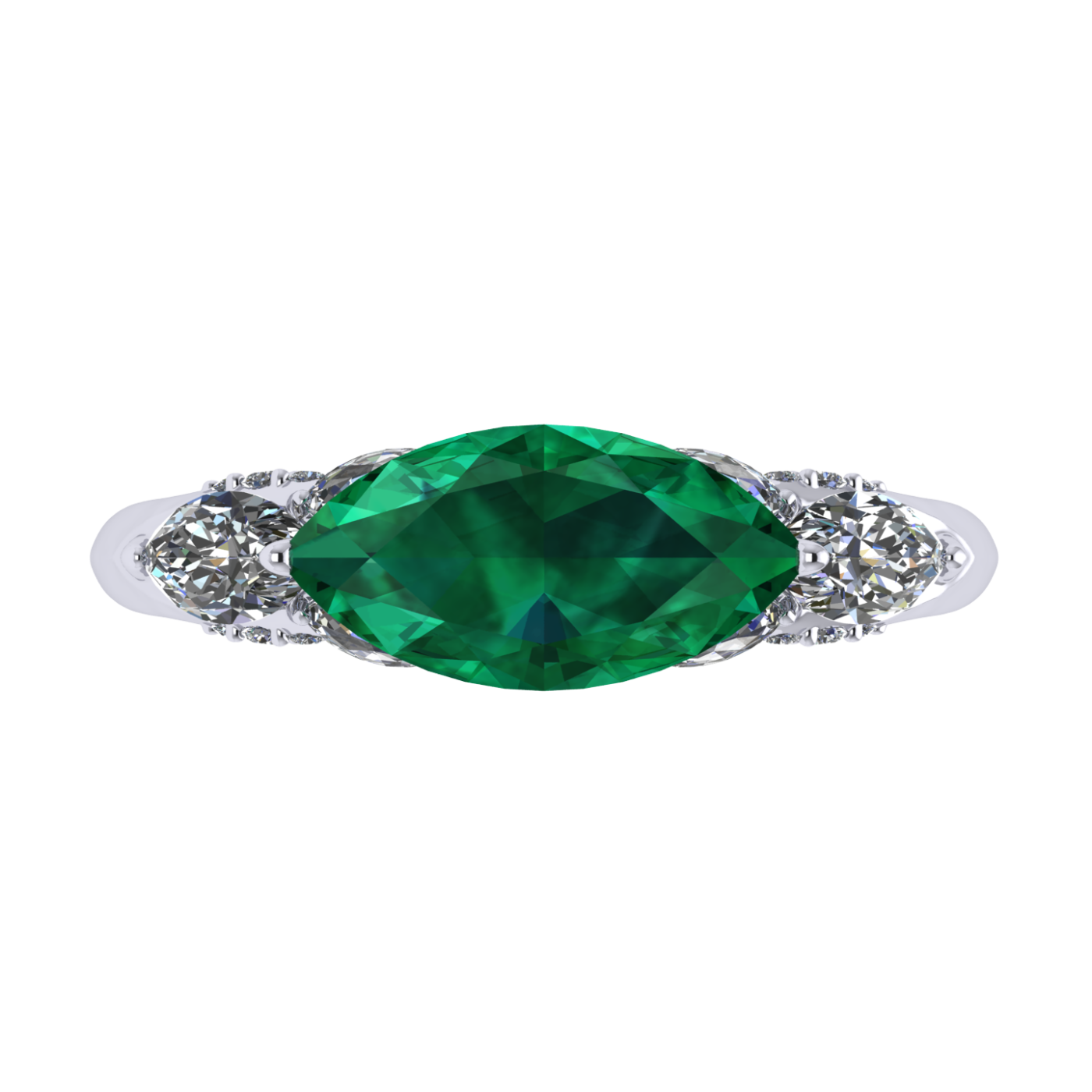 Ring 'The frame without the central stone', collection Harmony of Water, Emerald, Diamond | Photo 3