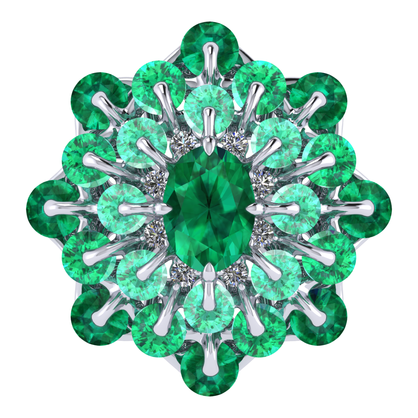 Ring 'The frame without the central stone', collection Ball of Colours, Emerald, Diamond | Photo 2
