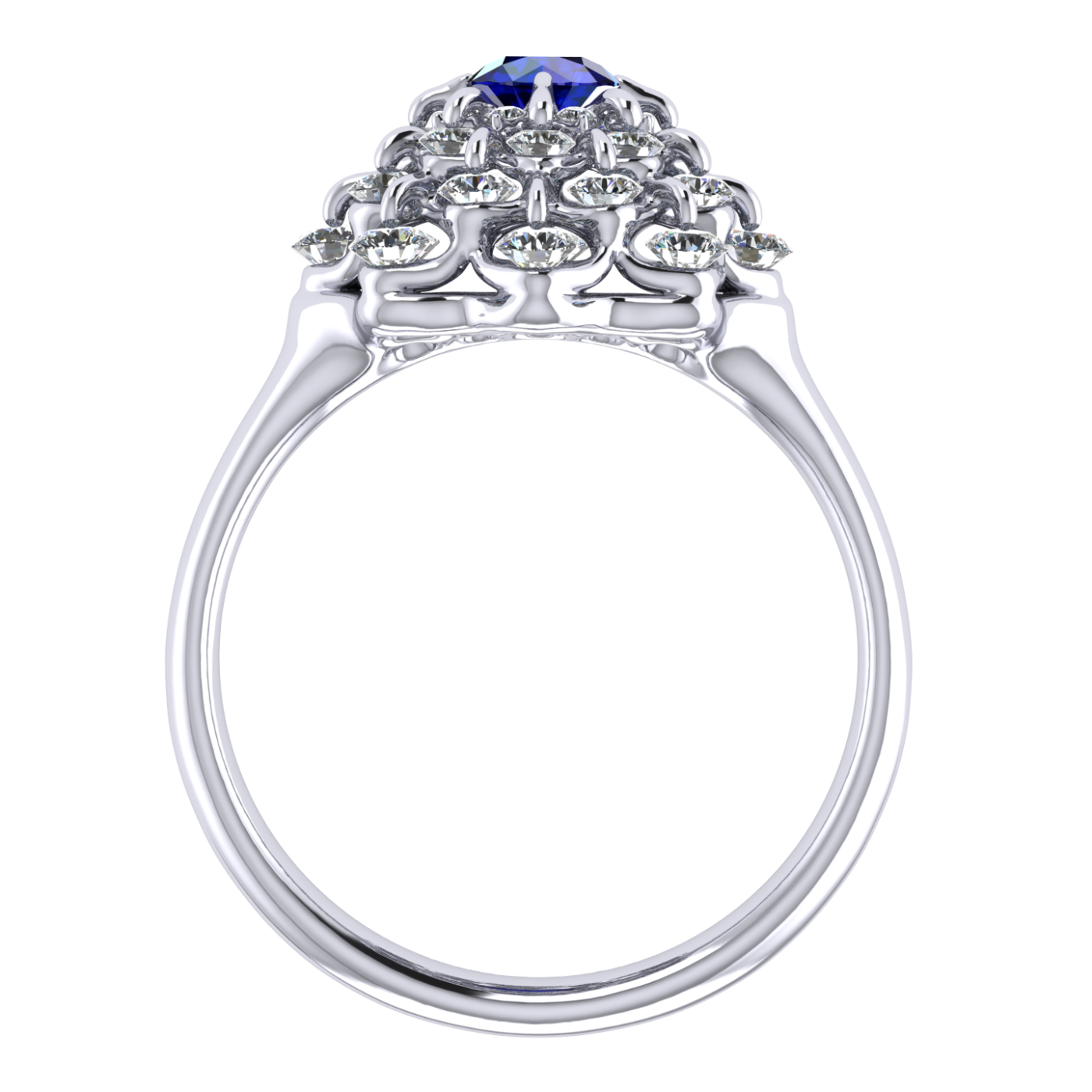 Ring collection Waltz of Snowflakes, Sapphire, Diamond, 18K White Gold | Photo 4
