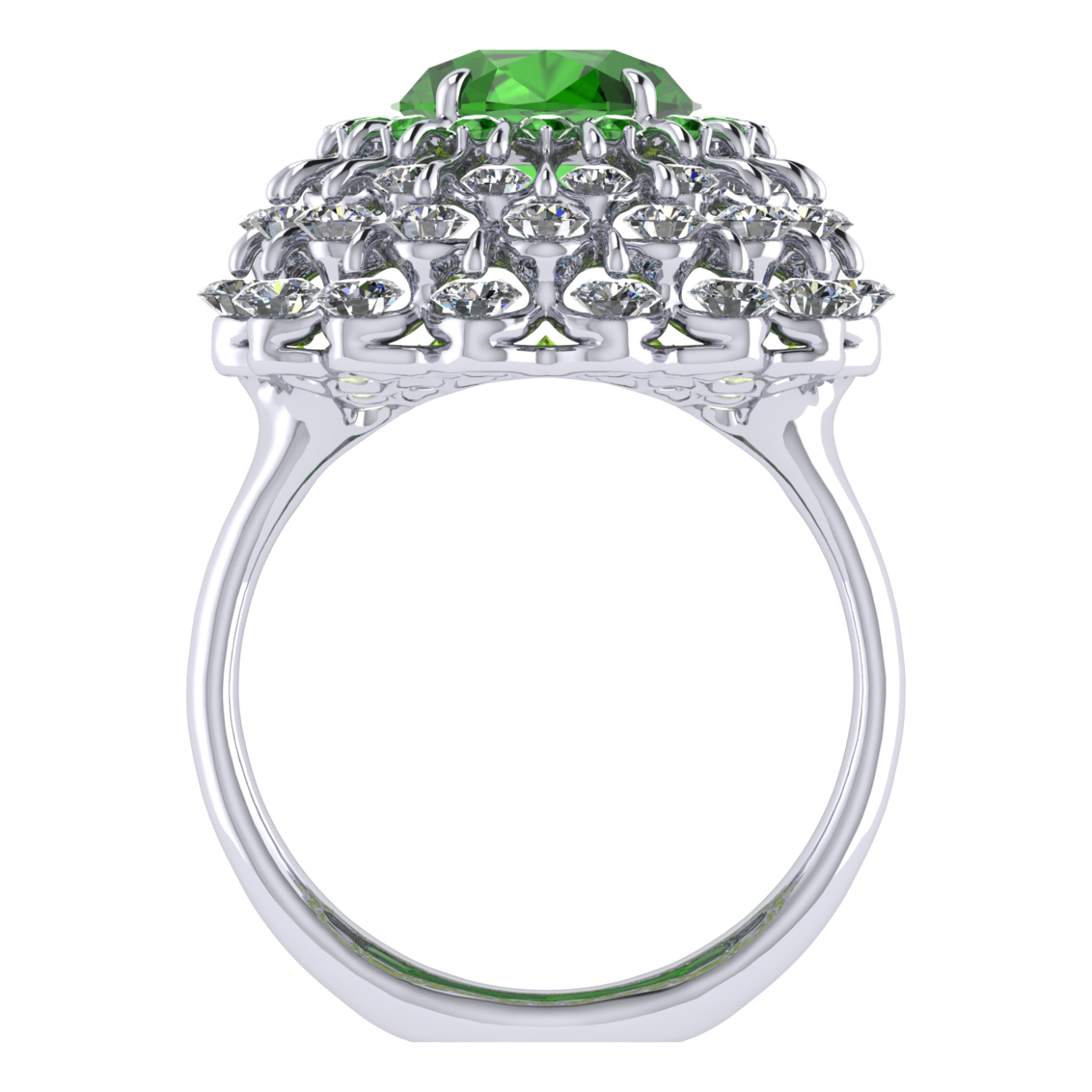 Ring 'The frame without the central stone', collection Ball of Colours, Demantoid, Diamond | Photo 3