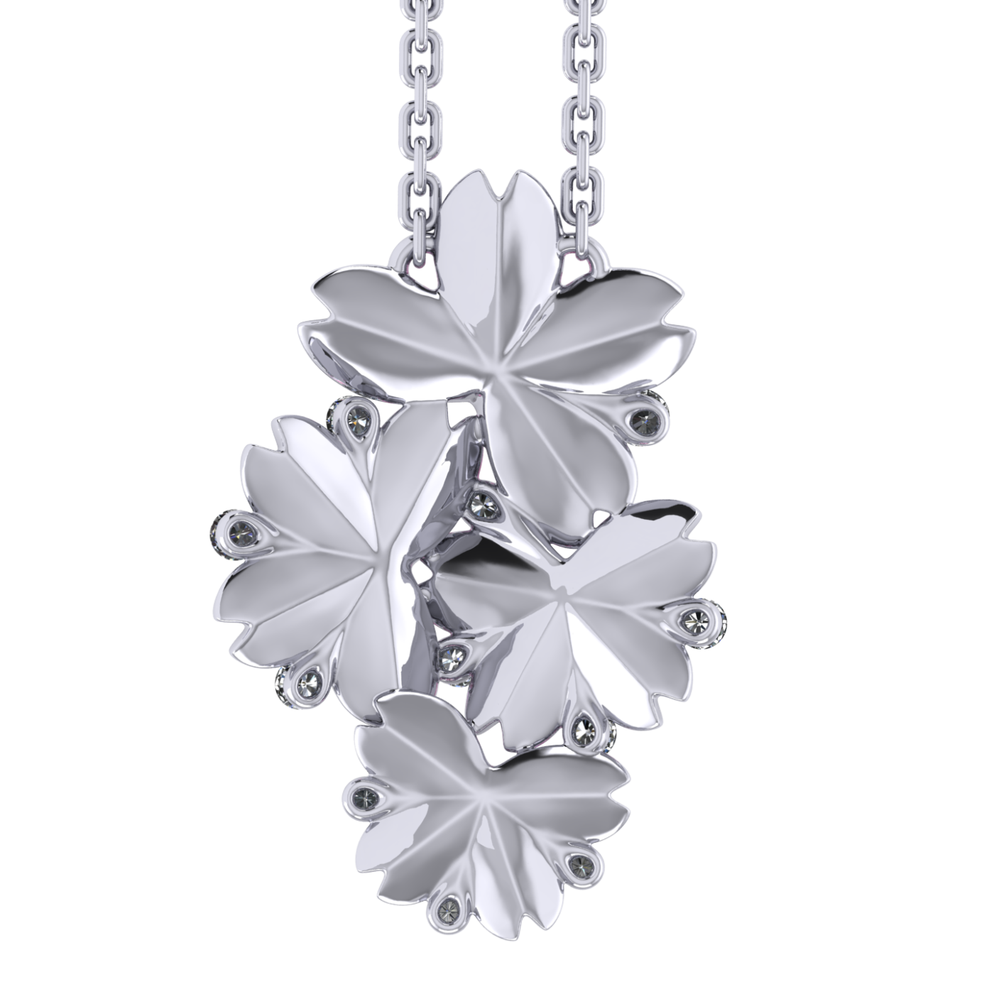 Necklace collection SakuraMai, MOISEIKIN, Diamond, Sapphire, Ruby, 18K White Gold | Photo 4