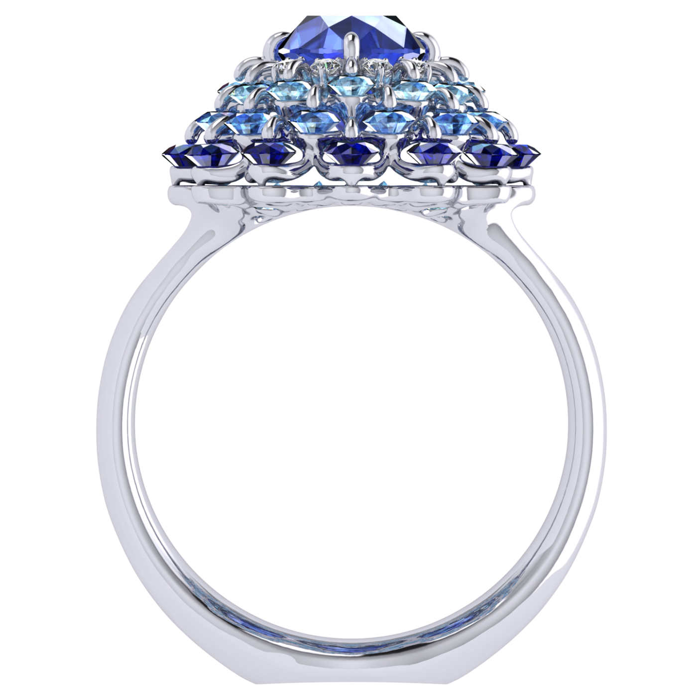 Ring 'The frame without the central stone', collection Ball of Colours, Sapphire, Diamond | Photo 3