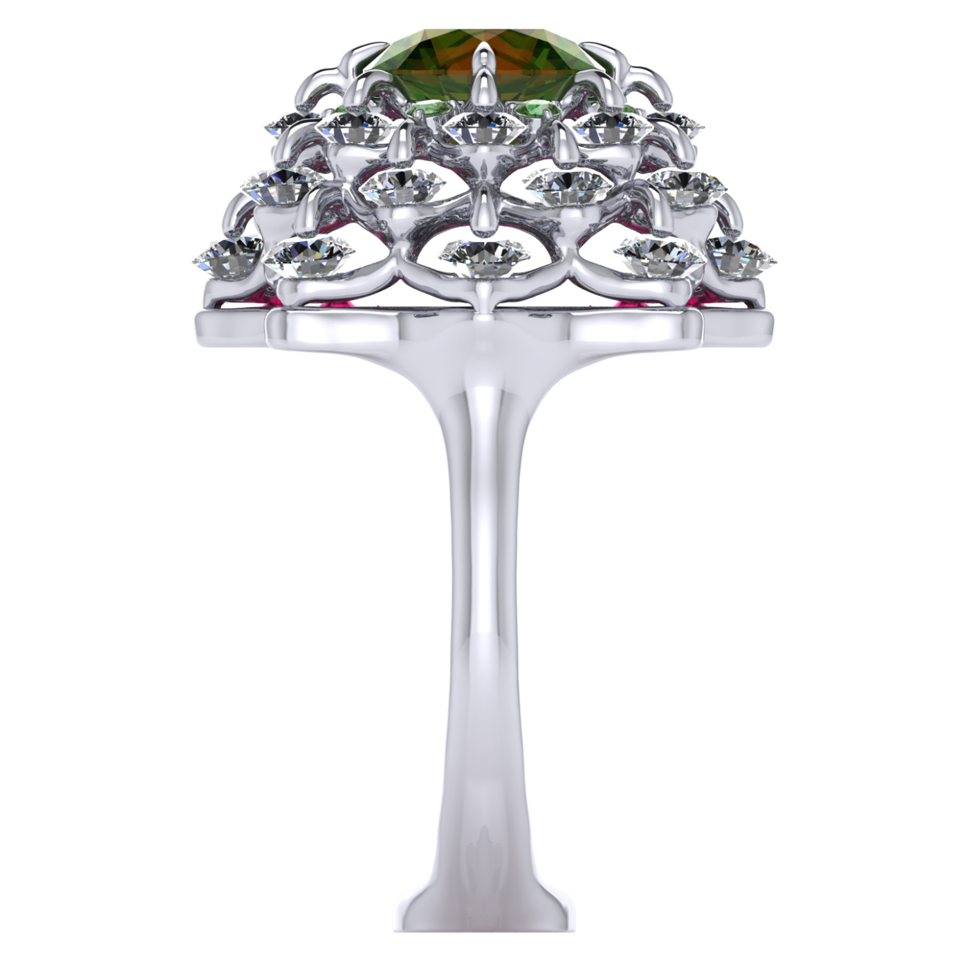 Ring 'The frame without the central stone', collection Ball of Colours, Demantoid, Diamond, Ruby | Photo 4
