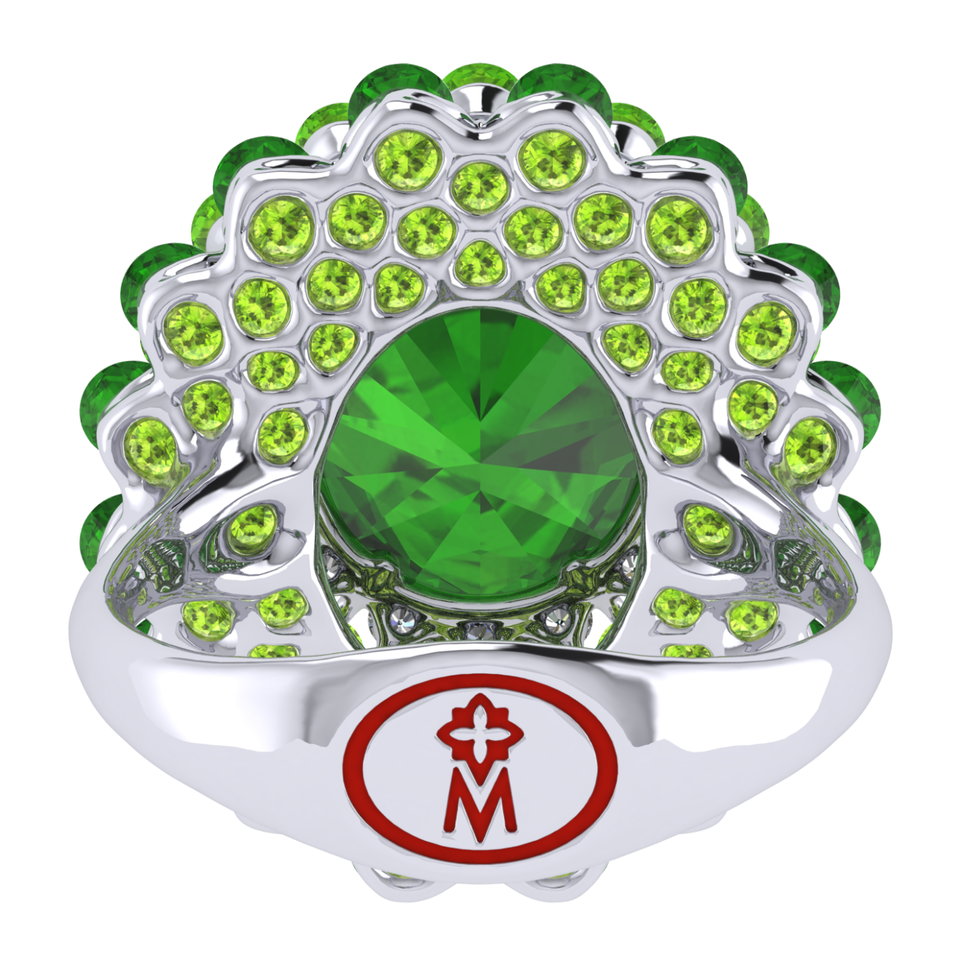 Ring 'The frame without the central stone', collection Ball of Colours, Demantoid, Diamond | Photo 7