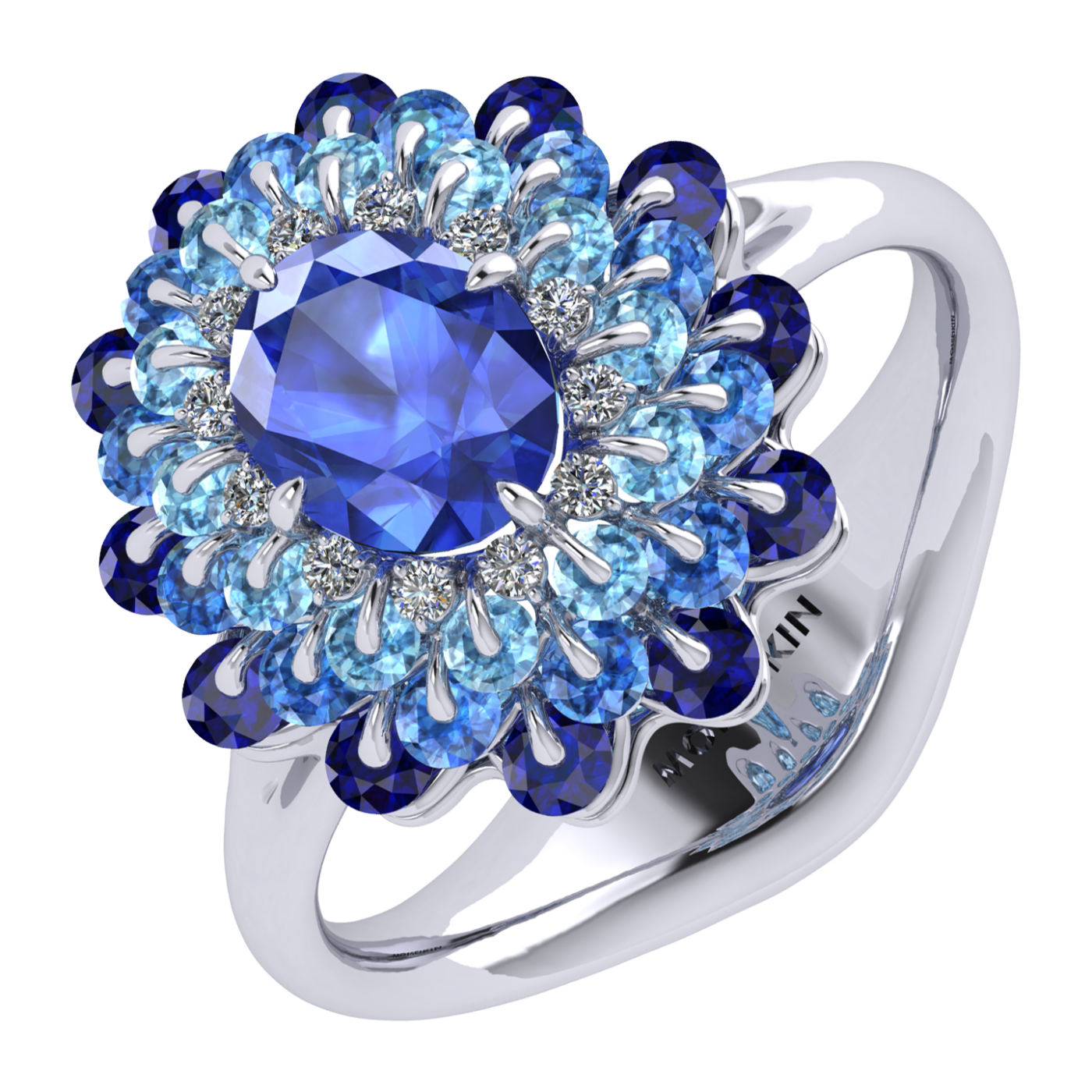 Ring 'The frame without the central stone', collection Ball of Colours, Sapphire, Diamond | Photo 1