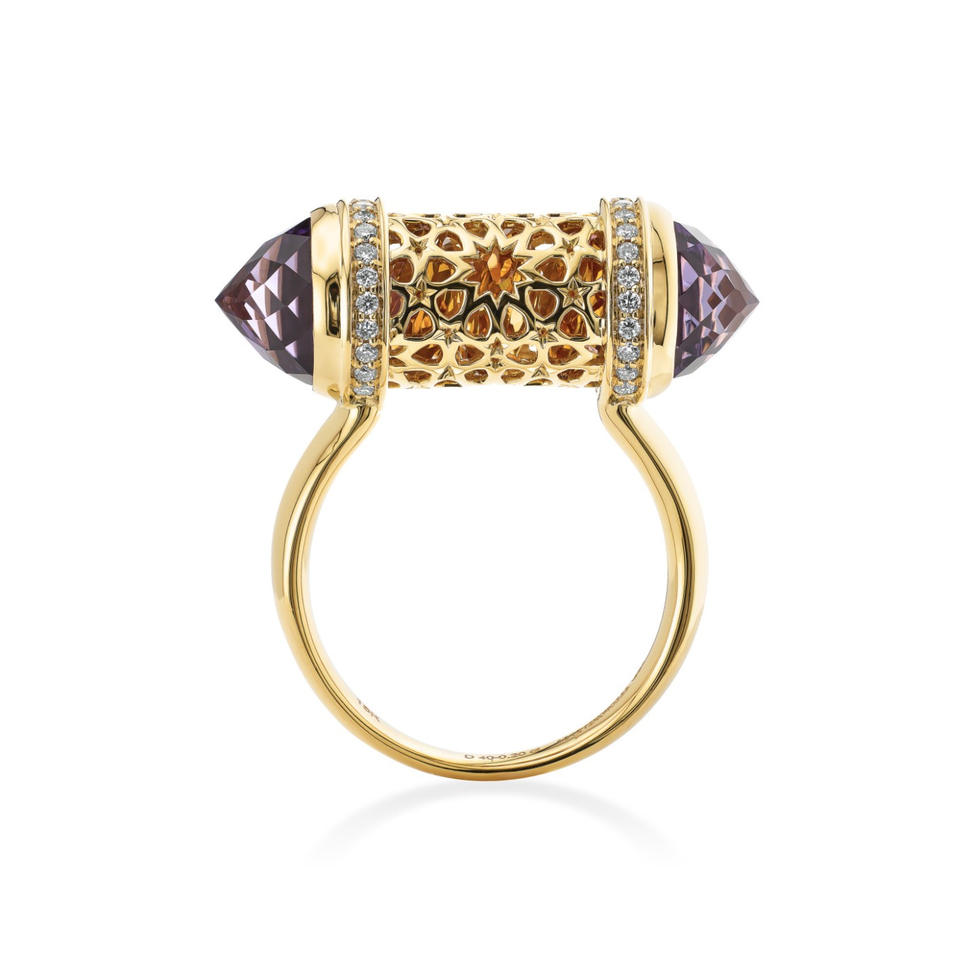 Ring collection Minara, MOISEIKIN, Diamond, Amethyst, Citrine, 18K Yellow Gold | Photo 2