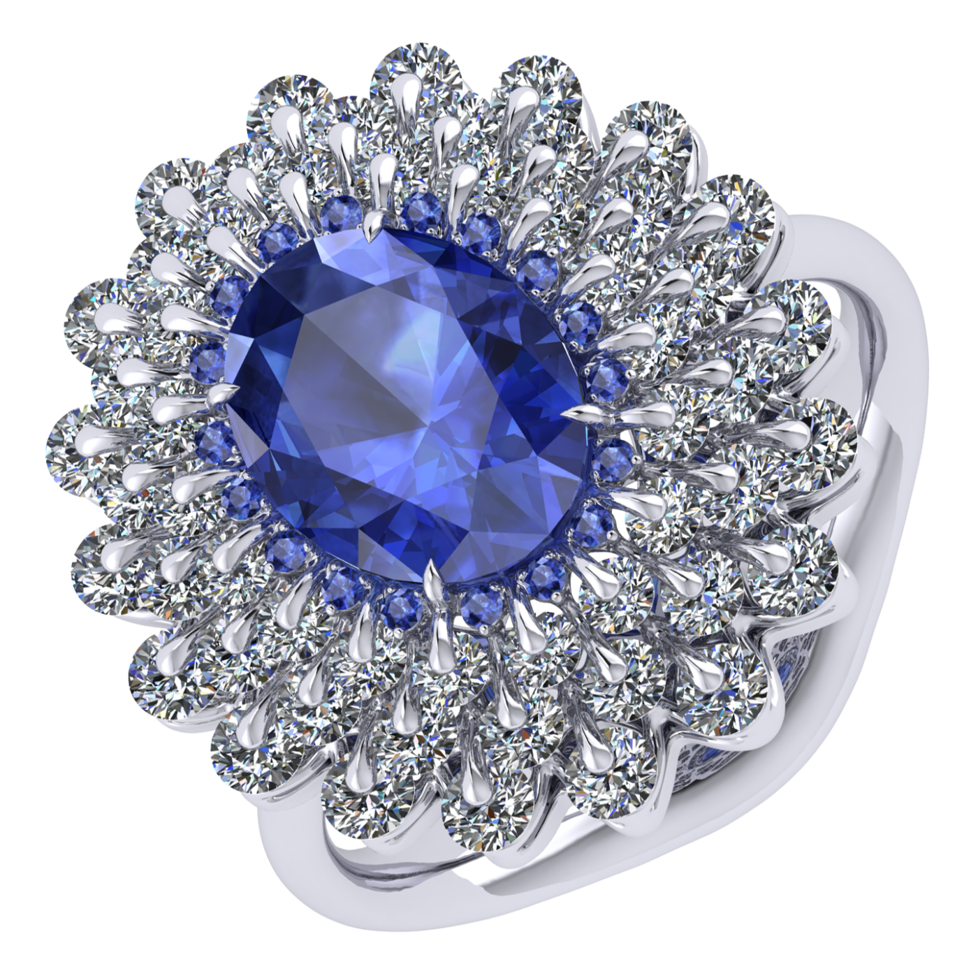 Ring 'The frame without the central stone', collection Ball of Colours, Sapphire, Diamond | Photo 1