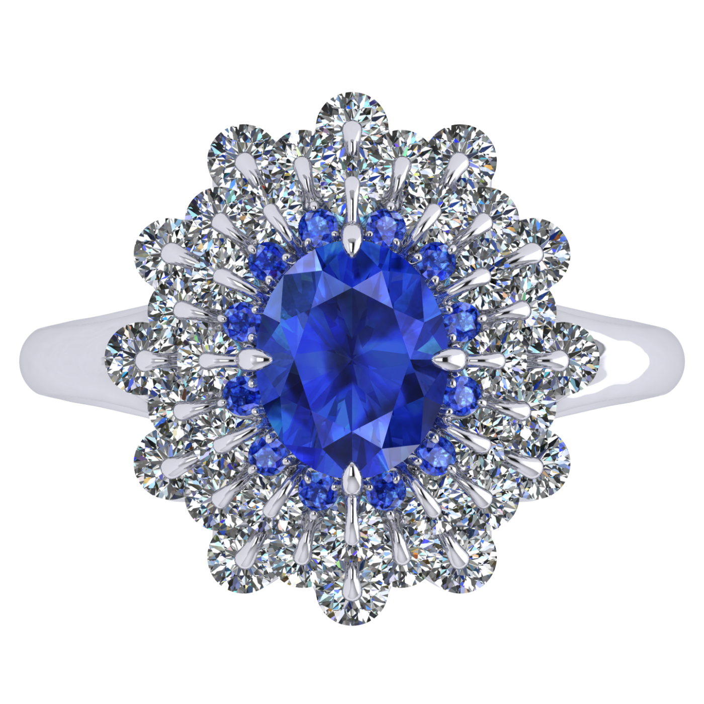 Ring collection Ball of Colours, Sapphire, Diamond, 18K White Gold | Photo 3