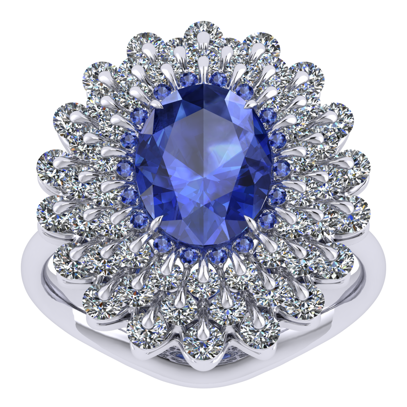 Ring 'The frame without the central stone', collection Ball of Colours, Sapphire, Diamond | Photo 2