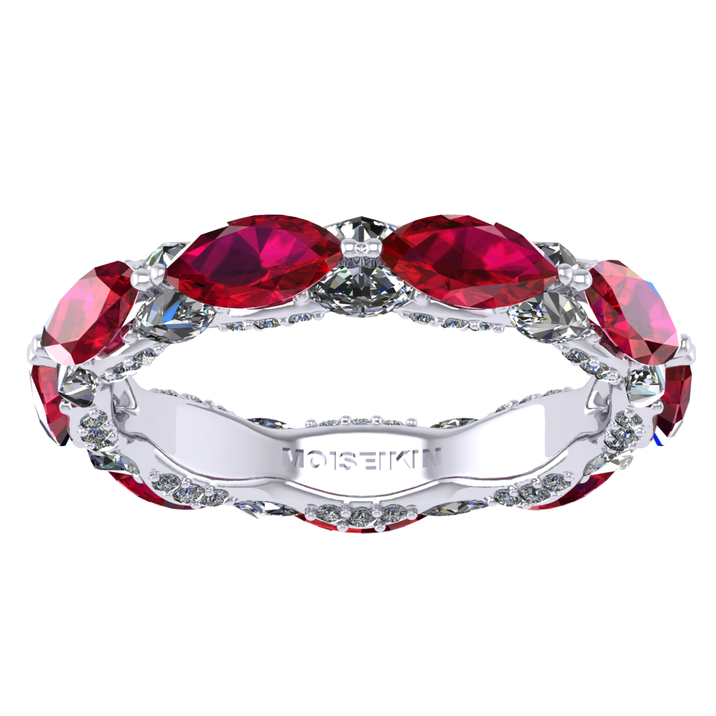 Ring collection Harmony of Water, MOISEIKIN, Diamond, Ruby, 18K White Gold | Photo 2