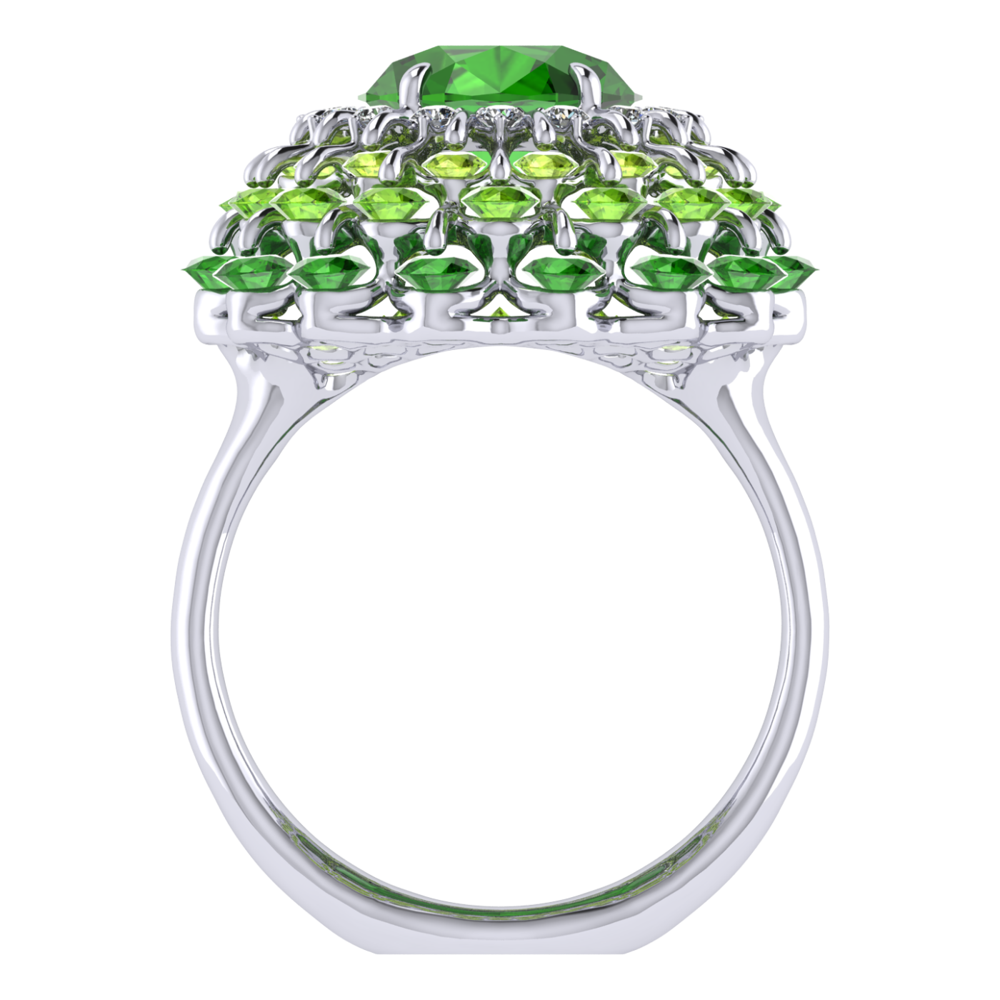 Ring 'The frame without the central stone', collection Ball of Colours, Demantoid, Diamond | Photo 3