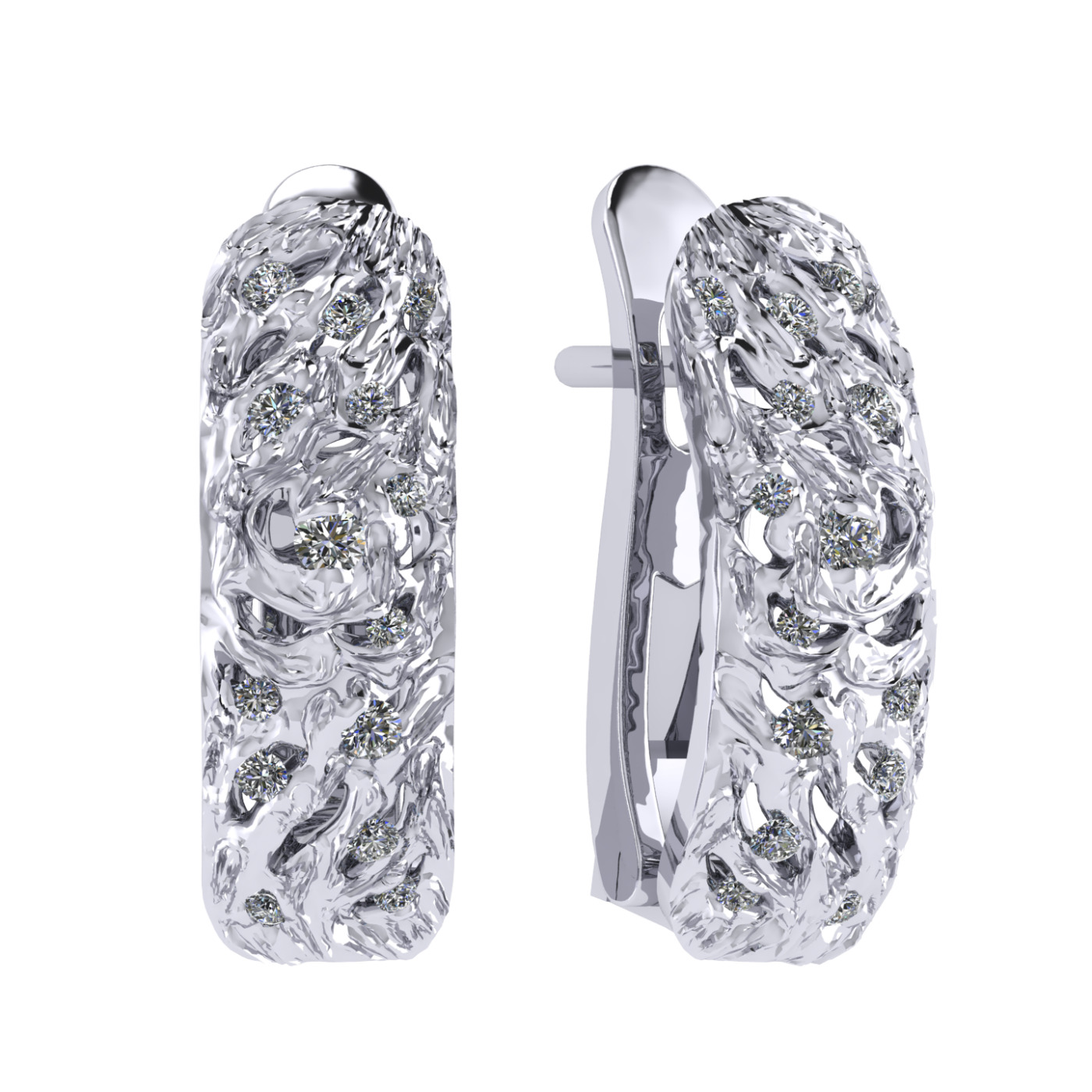 Earrings collection Starry Night, MOISEIKIN, Diamonds, 18K White Gold | Photo 1