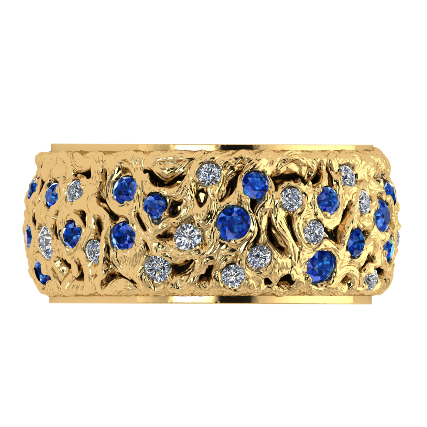 Ring collection Starry Night, MOISEIKIN, Diamond, Sapphire, 18K Yellow Gold | Photo 4