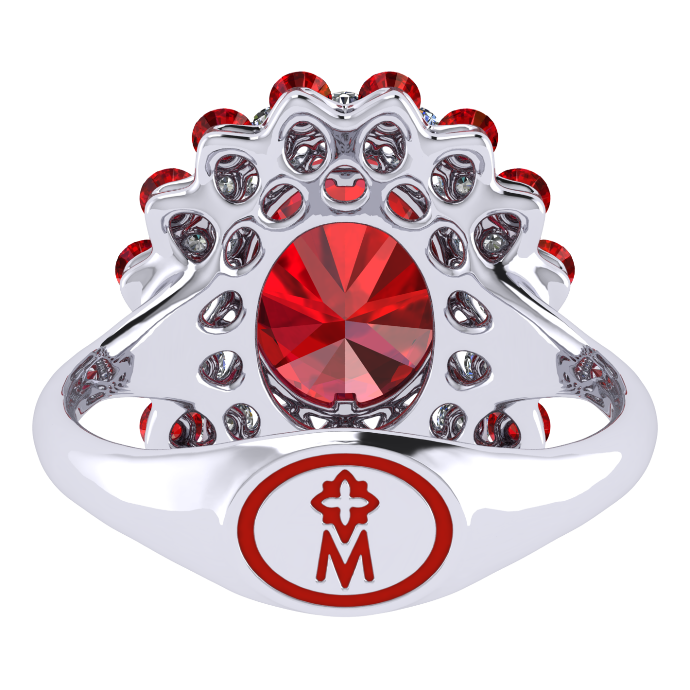 Ring collection Ball of Colours, Spinel, Diamond, Ruby, 18K White Gold | Photo 7