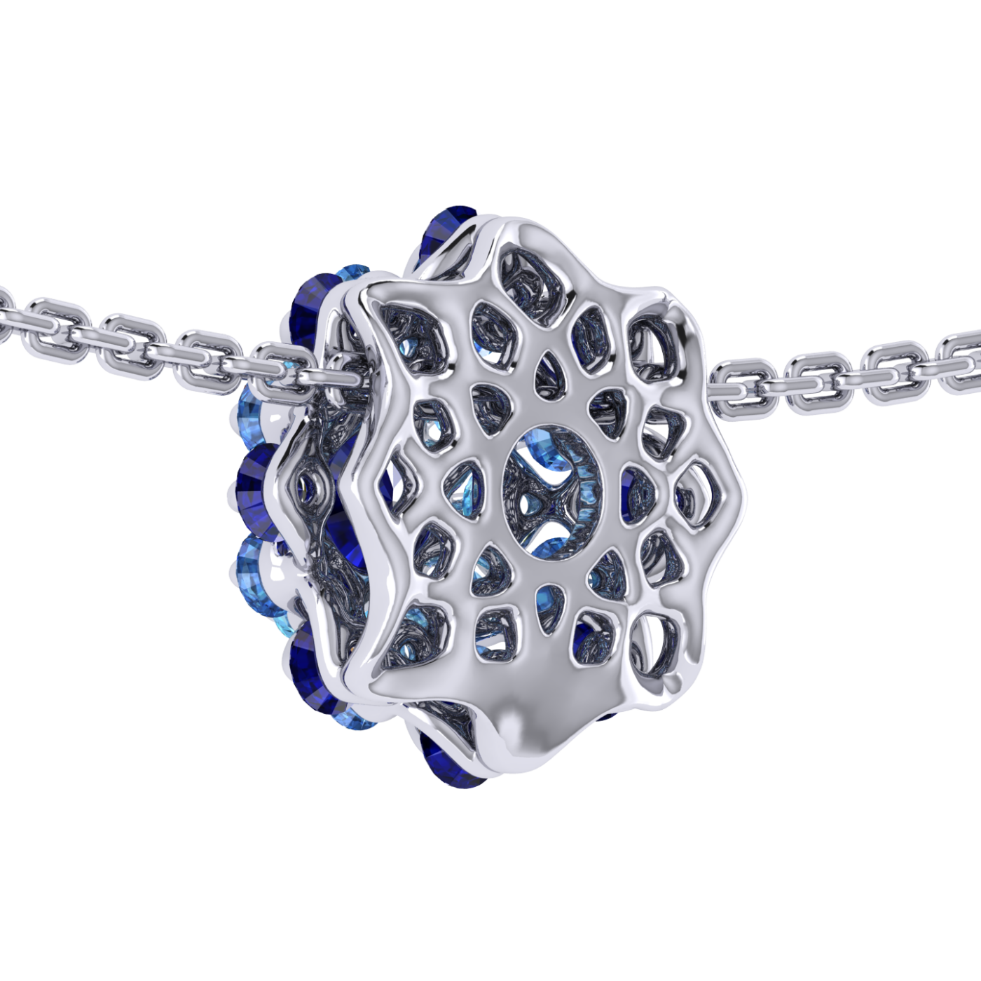 Pendant collection Ball of Colours, MOISEIKIN, Sapphire, Diamonds, 18K White Gold | Photo 3