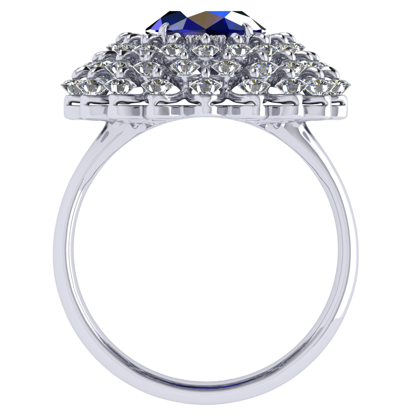 Ring «The frame without the central stone», collection Ball of Colours, MOISEIKIN, Sapphire, Diamond | Photo 3