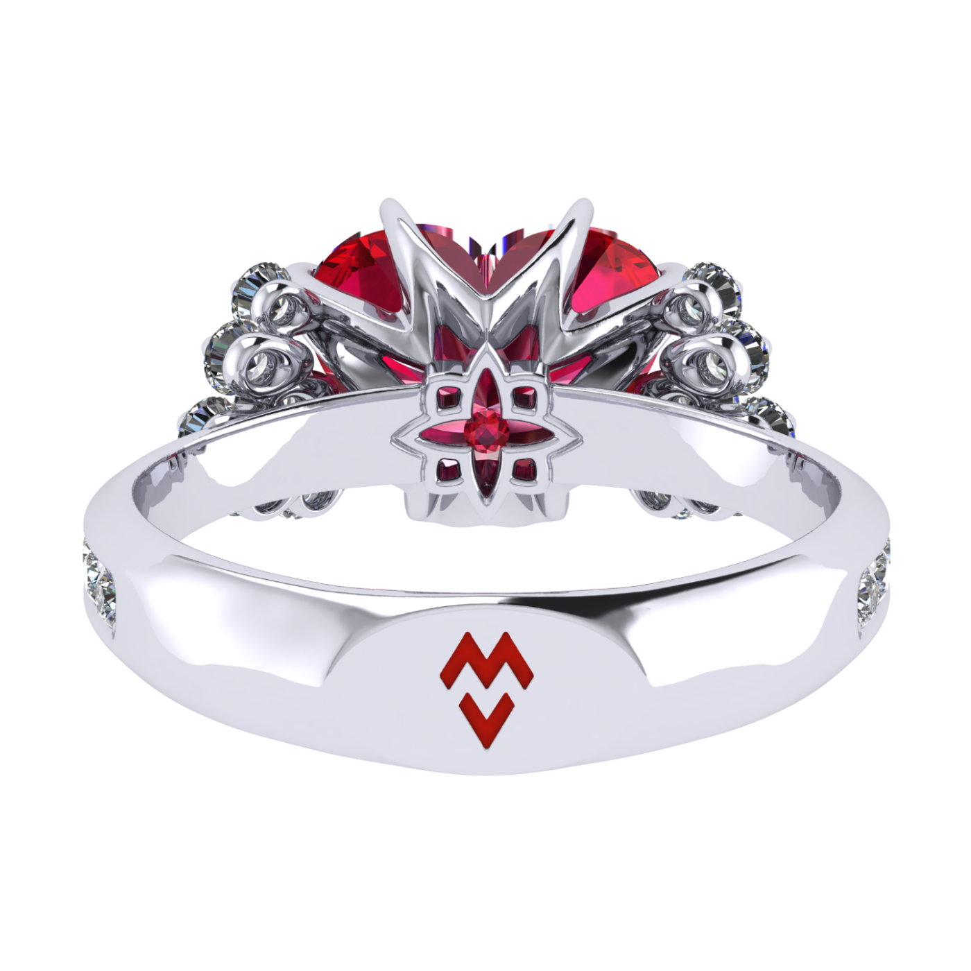 Ring Ruby, Diamond, 18K White Gold | Photo 4