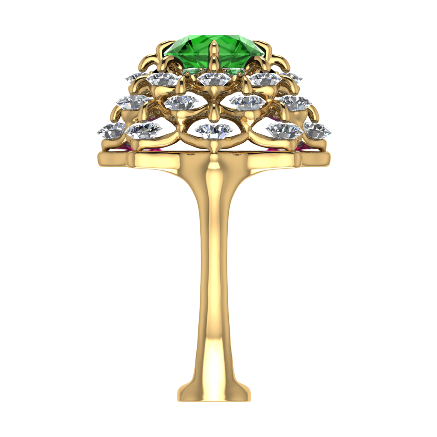 Ring 'The frame without the central stone', collection Ball of Colours, Demantoid, Diamond, Ruby | Photo 5