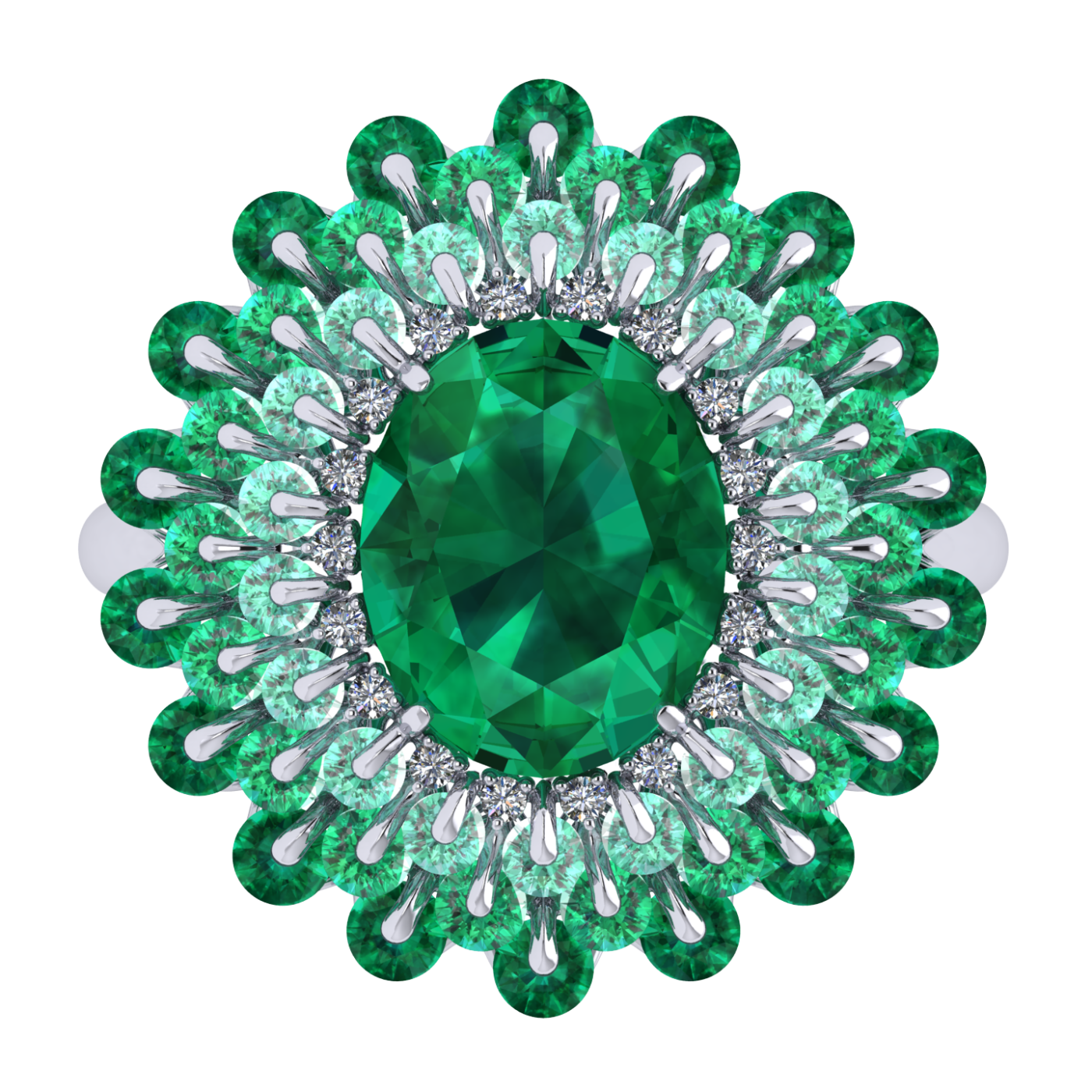 Ring «Oprava bez centralnogo kamnya», collection Ball of Colours, MOISEIKIN, Emerald, Diamond | Photo 2