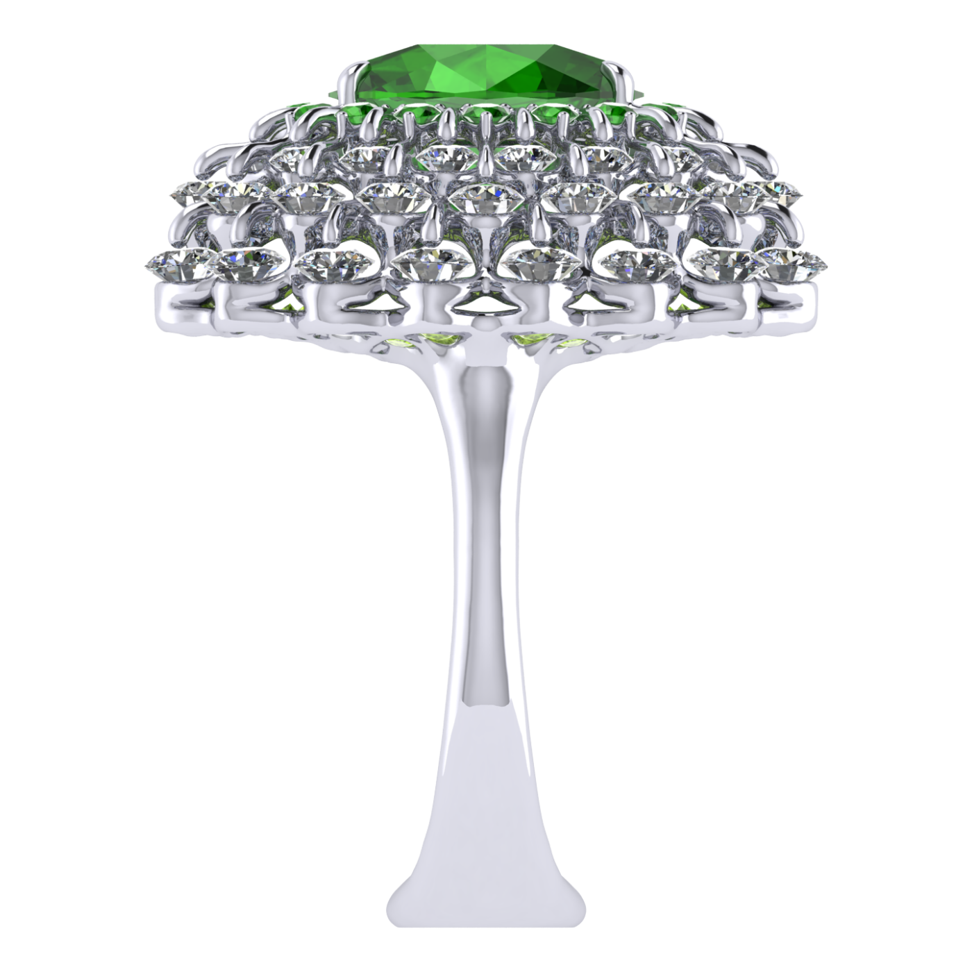 Ring 'The frame without the central stone', collection Ball of Colours, Demantoid, Diamond | Photo 4