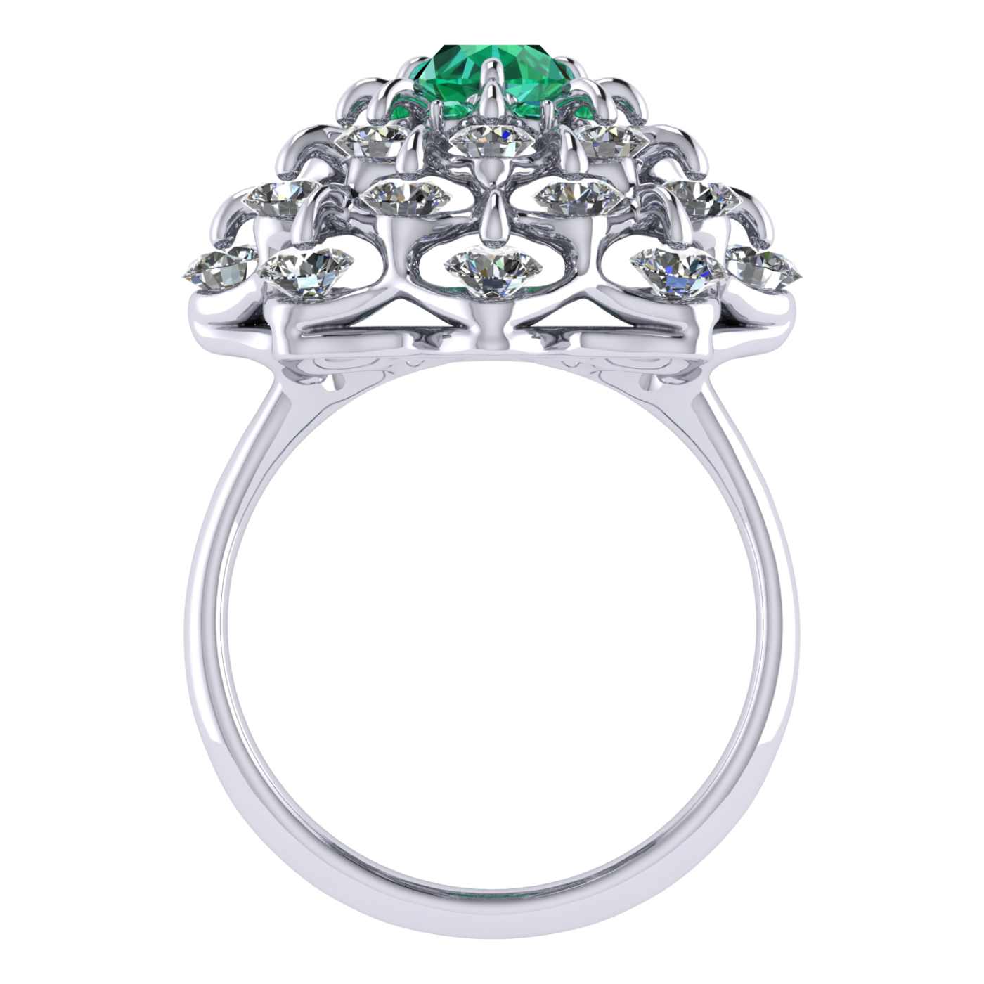 Ring 'The frame without the central stone', collection Ball of Colours, Emerald, Diamond | Photo 5