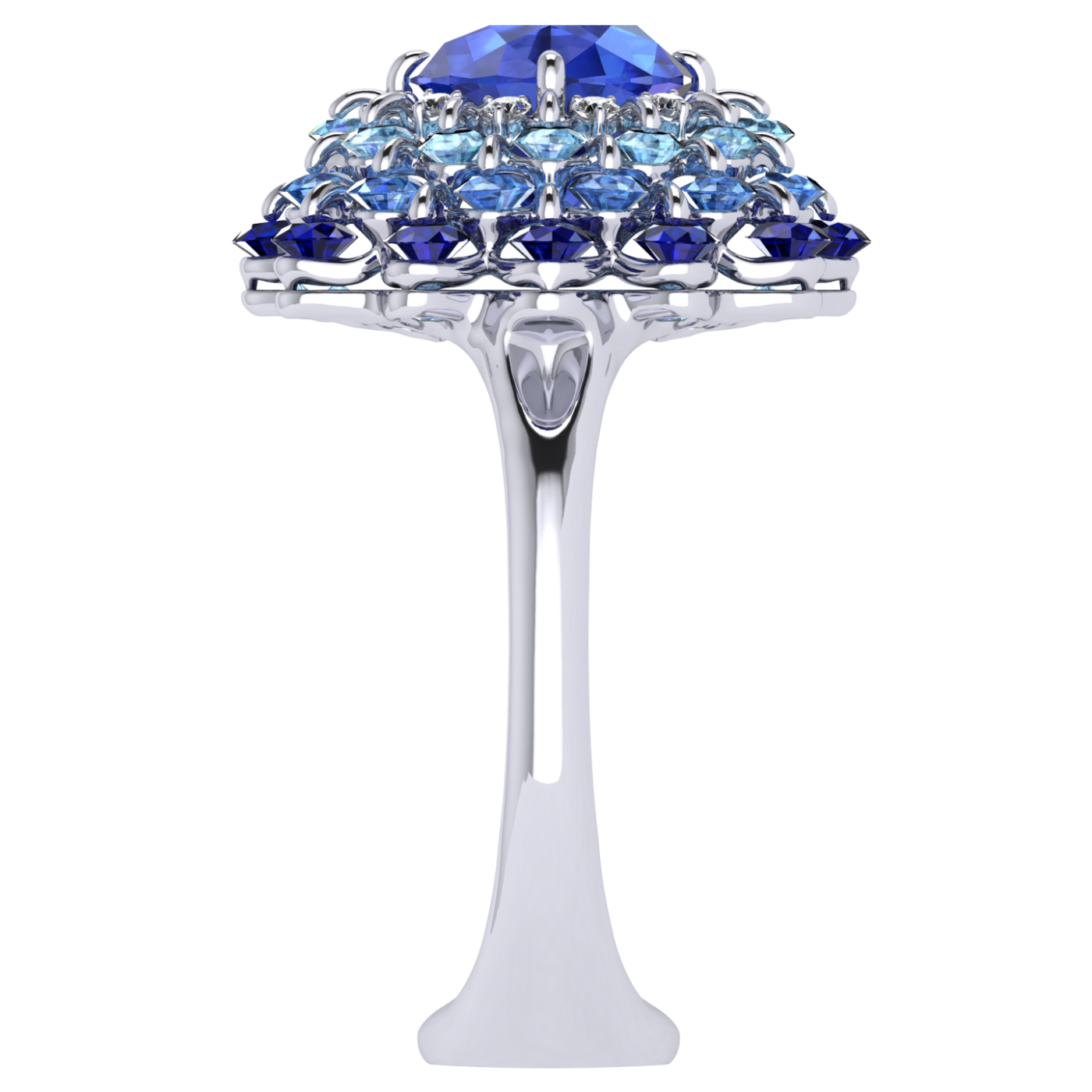 Ring 'The frame without the central stone', collection Ball of Colours, Sapphire, Diamond | Photo 4