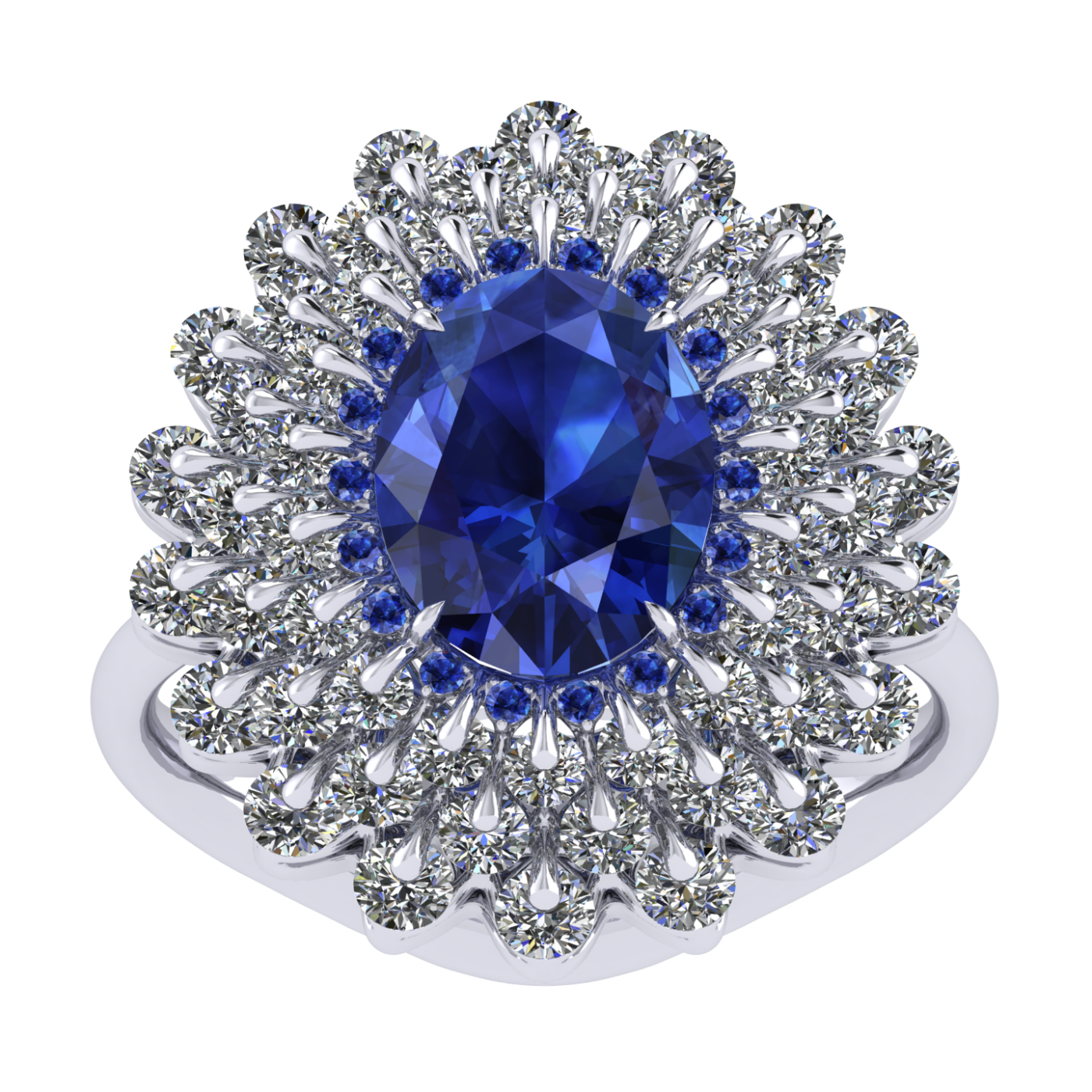 Ring 'The frame without the central stone', collection Ball of Colours, Sapphire, Diamond | Photo 3