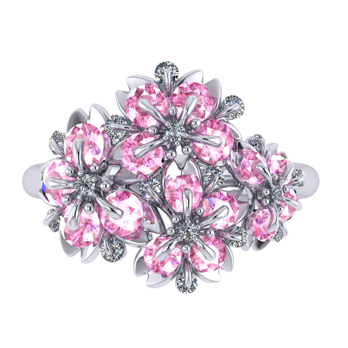 Ring collection SakuraMai, MOISEIKIN, Diamond, Sapphire, 18K White Gold | Photo 2