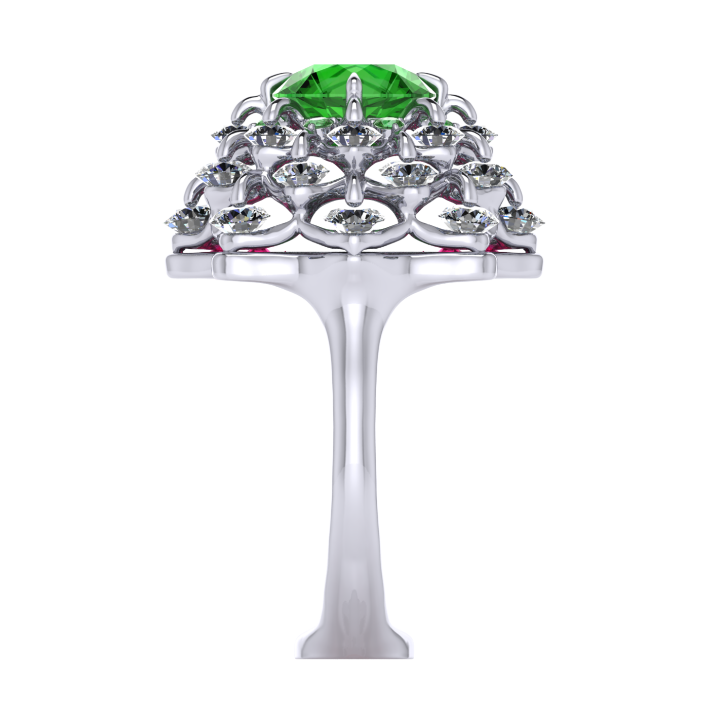 Ring 'The frame without the central stone', collection Ball of Colours, Demantoid, Diamond, Ruby | Photo 4