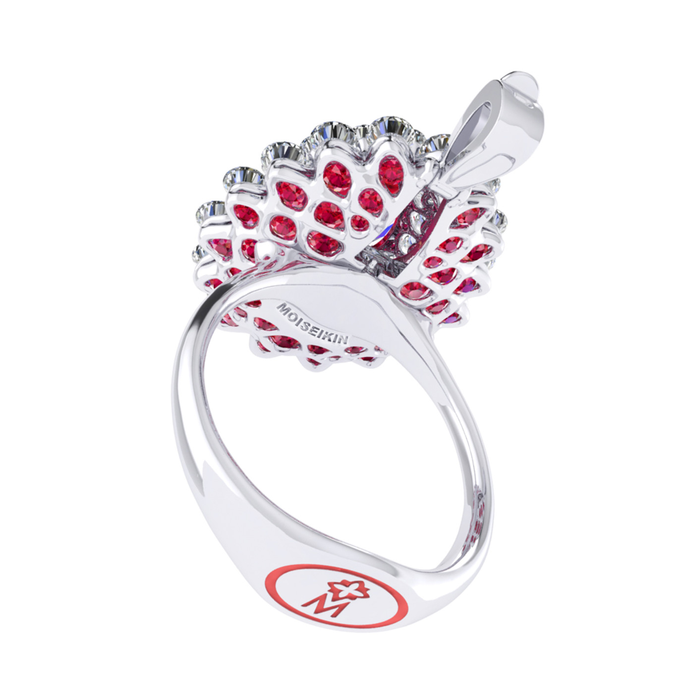 Ring Ruby, Diamond, 18K White Gold | Photo 8